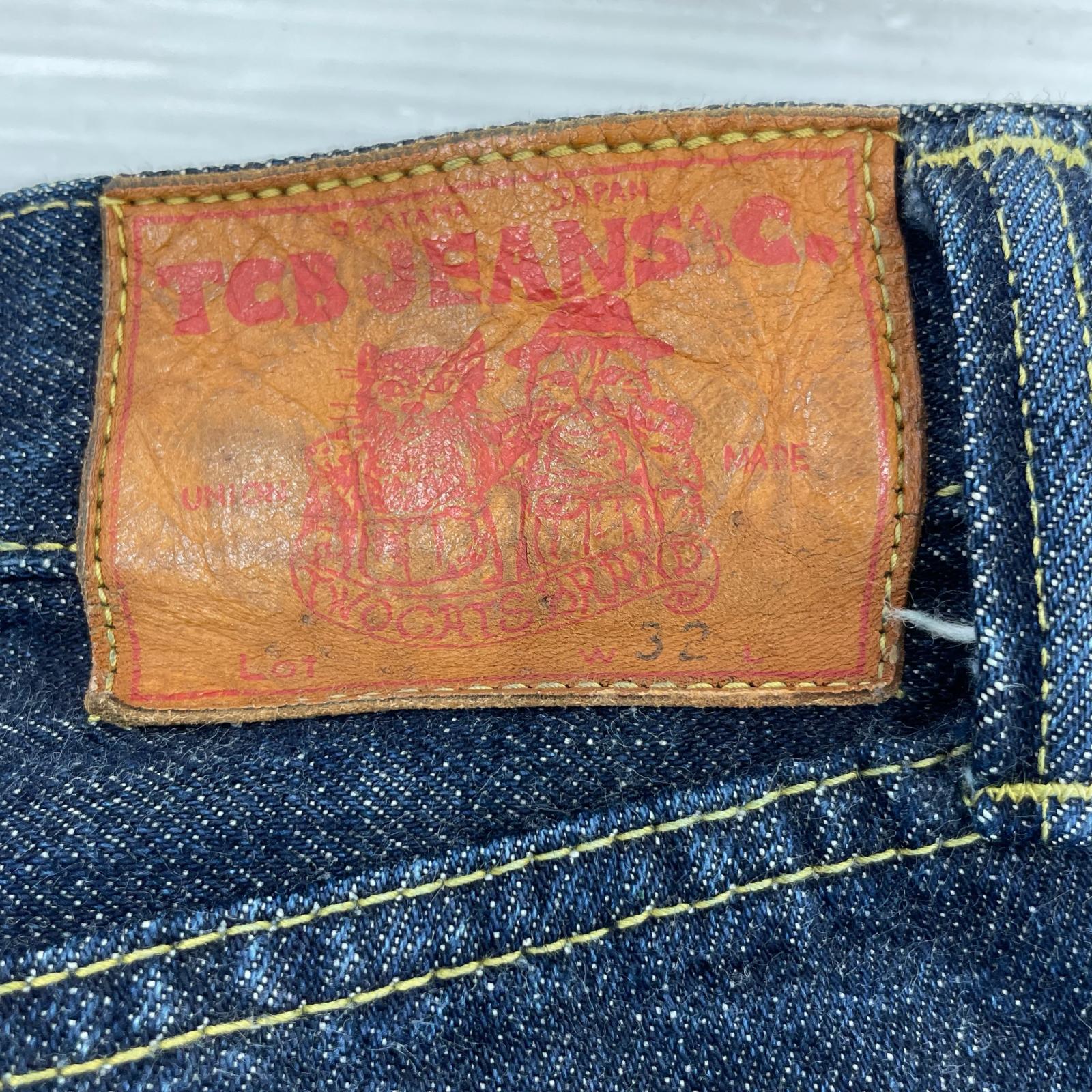 デニムパンツ TCB JEANS ボタンフライ デニムパンツ ブルー