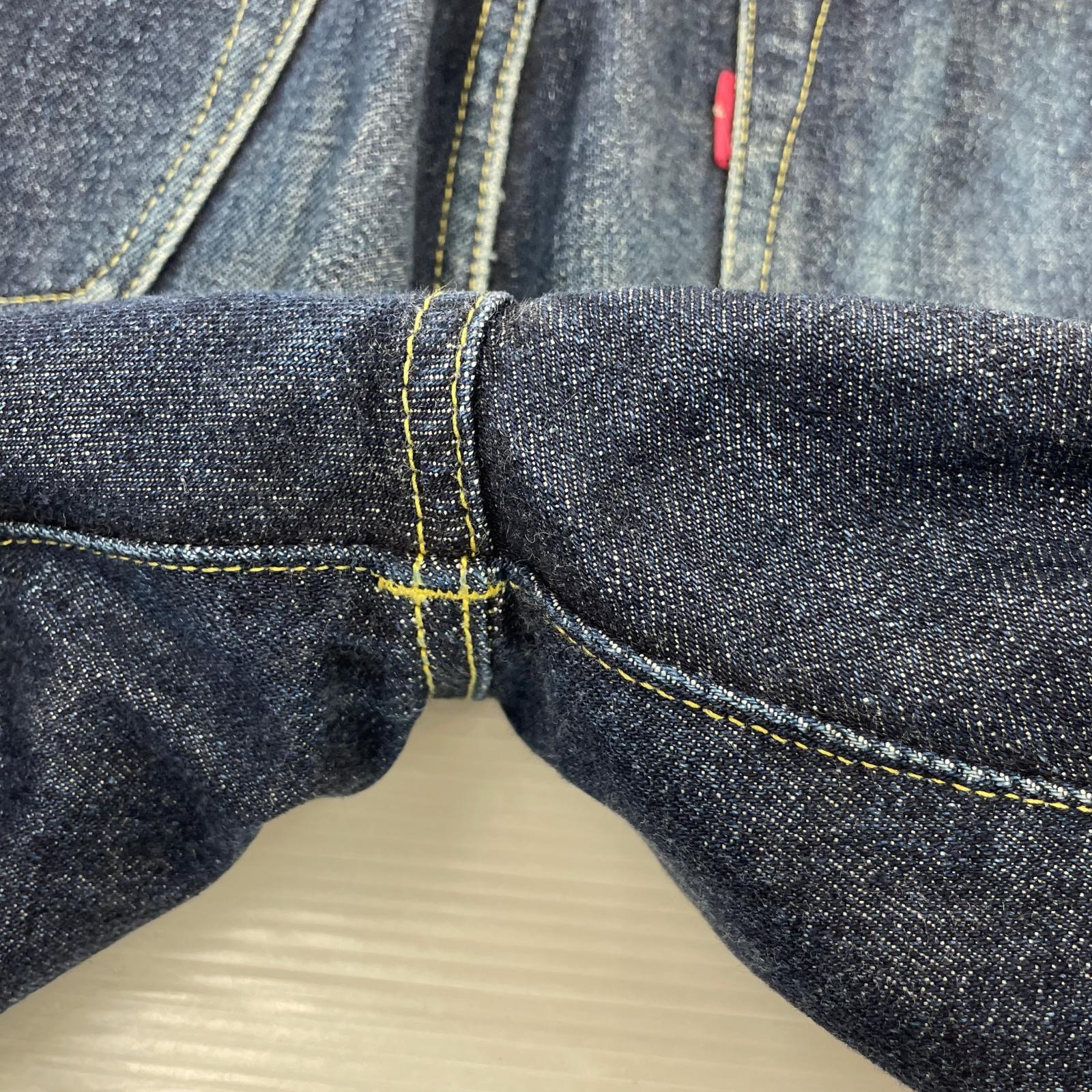 デニムパンツ TCB JEANS ボタンフライ デニムパンツ ブルー