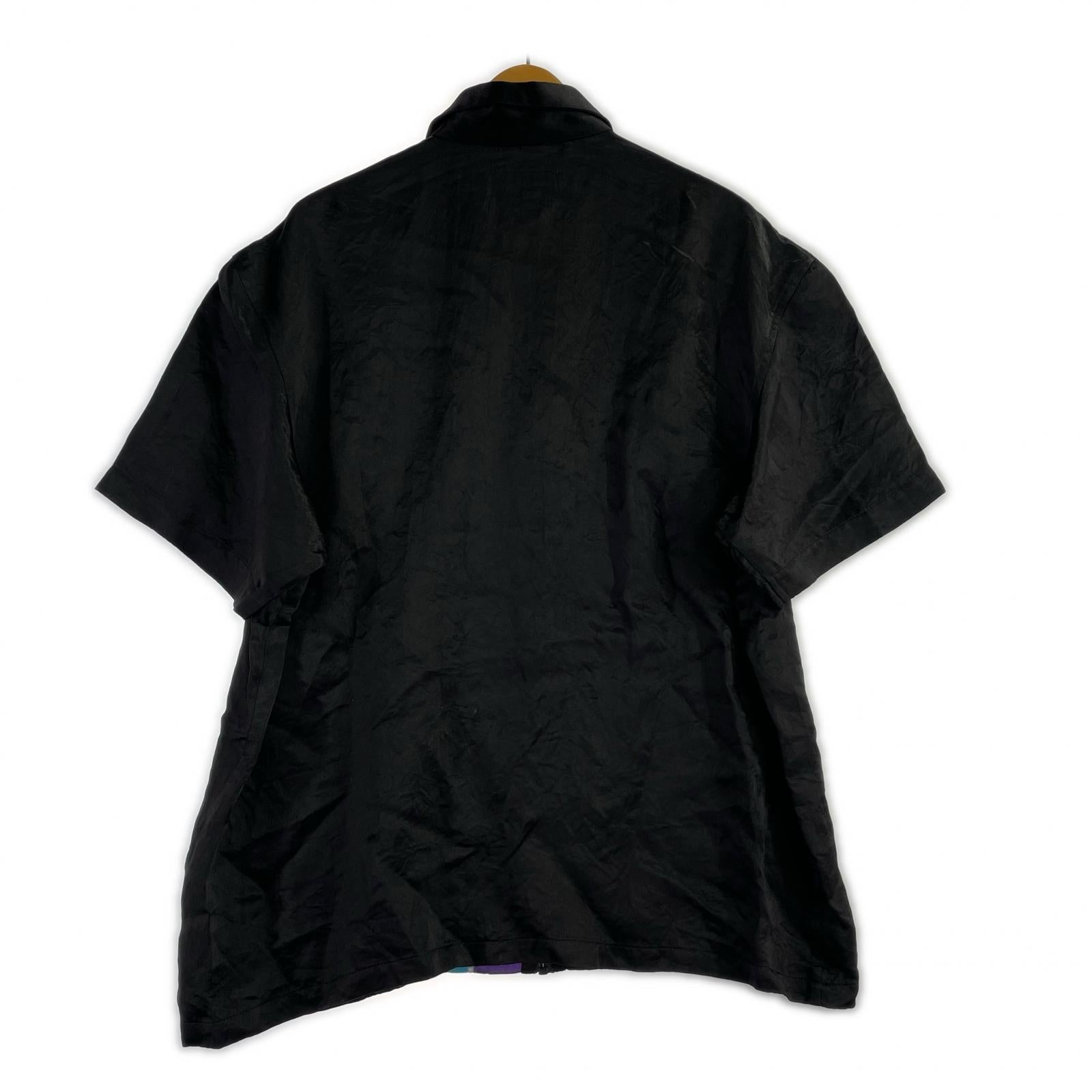 半袖シャツ 22ss Satin Zip Up S/S Work ブラック (M) M ブラック
