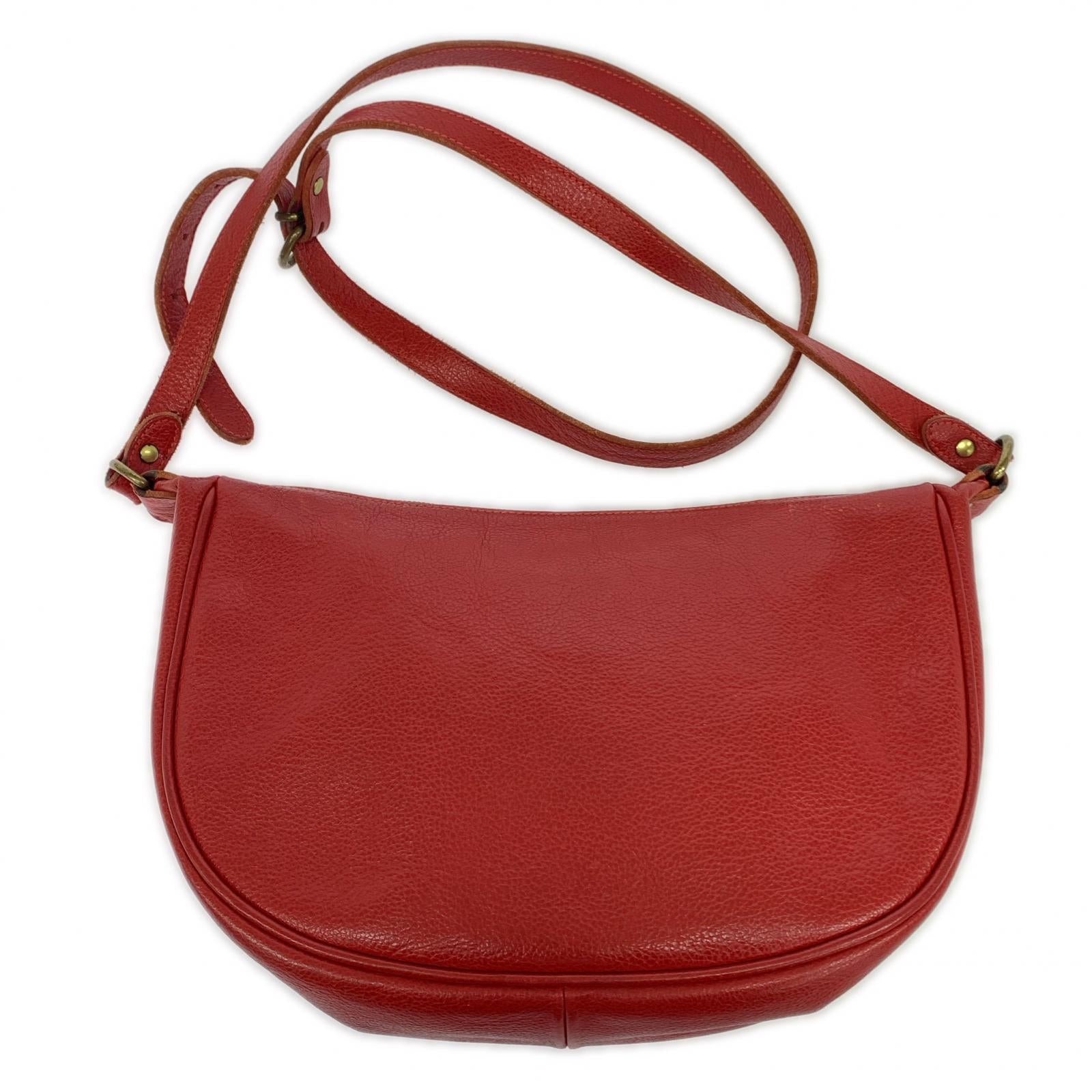 ショルダーバッグ 三日月型レザーバッグ RED レッド
