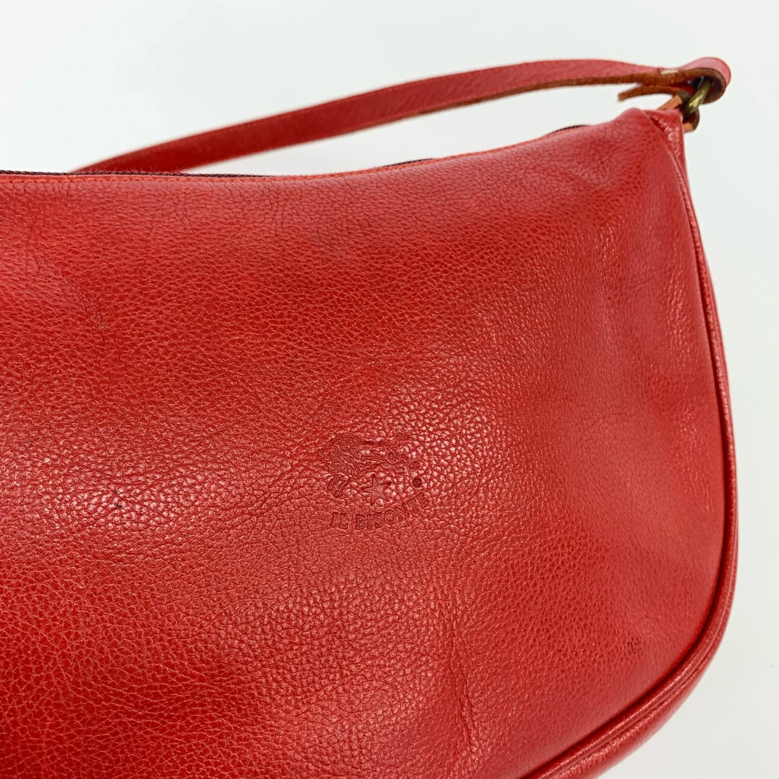 ショルダーバッグ 三日月型レザーバッグ RED レッド