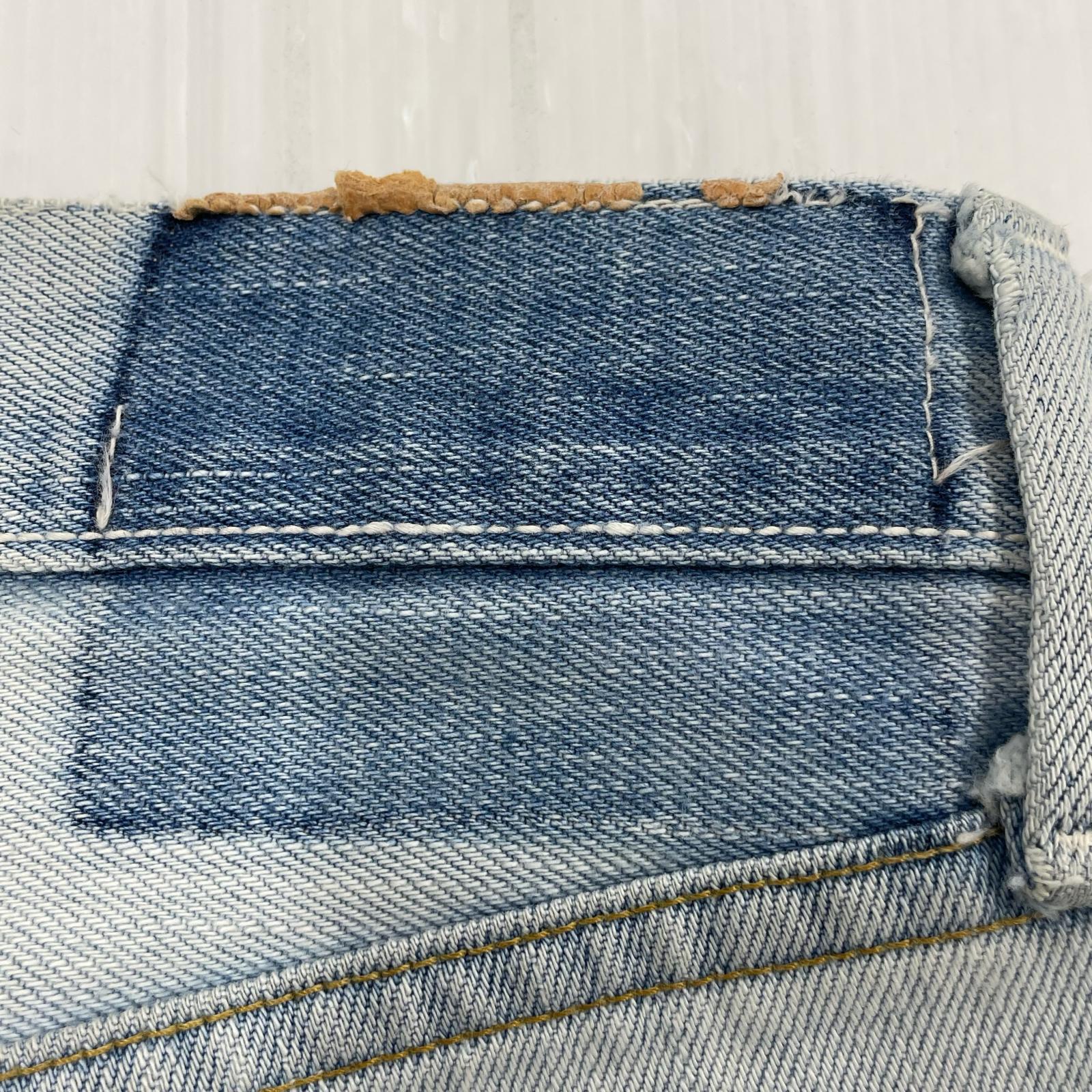 デニムパンツ 00s 55年復刻 赤耳 裾ジップ ブルー