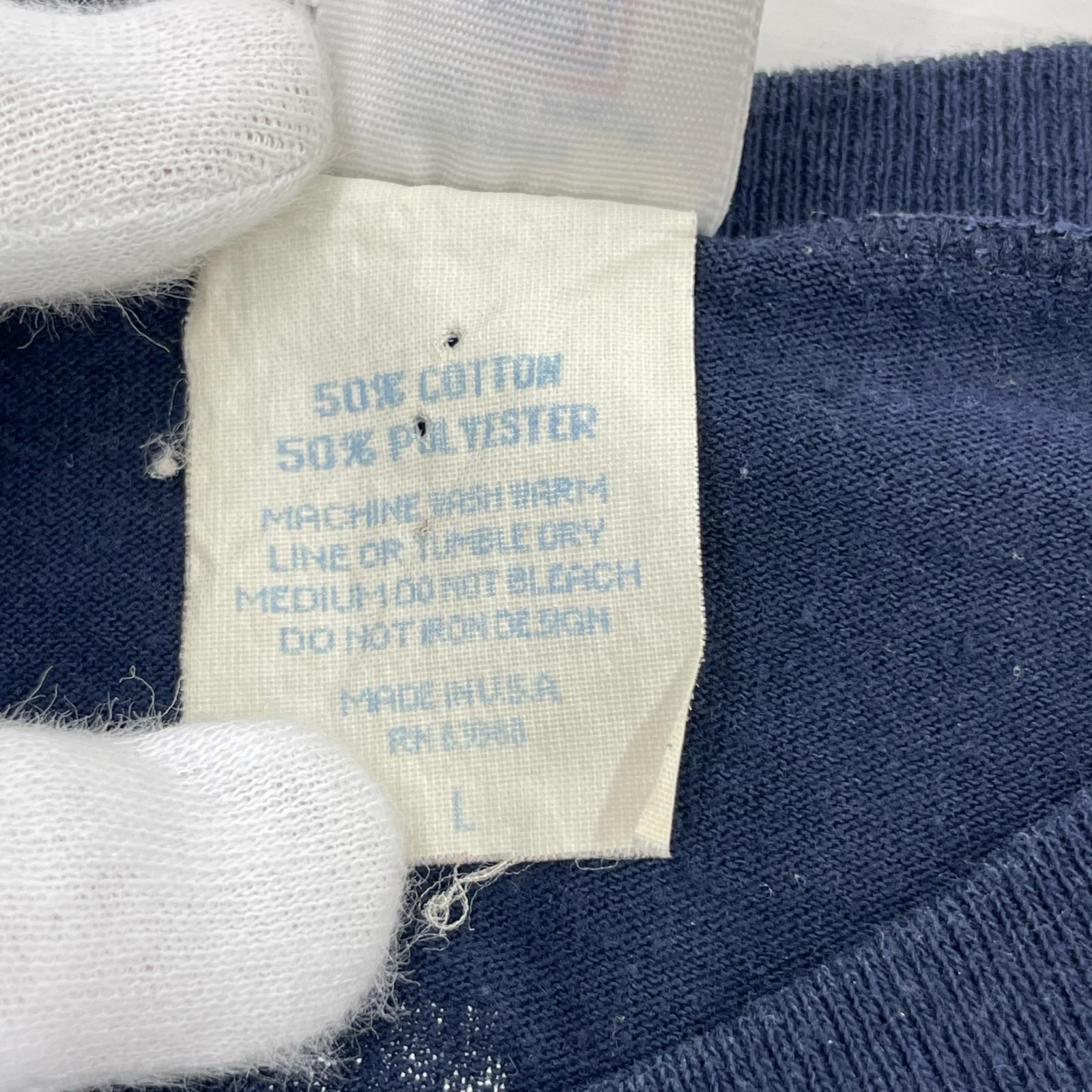 長袖Tシャツ LOGO7 80s フットボールシャツ L ネイビー