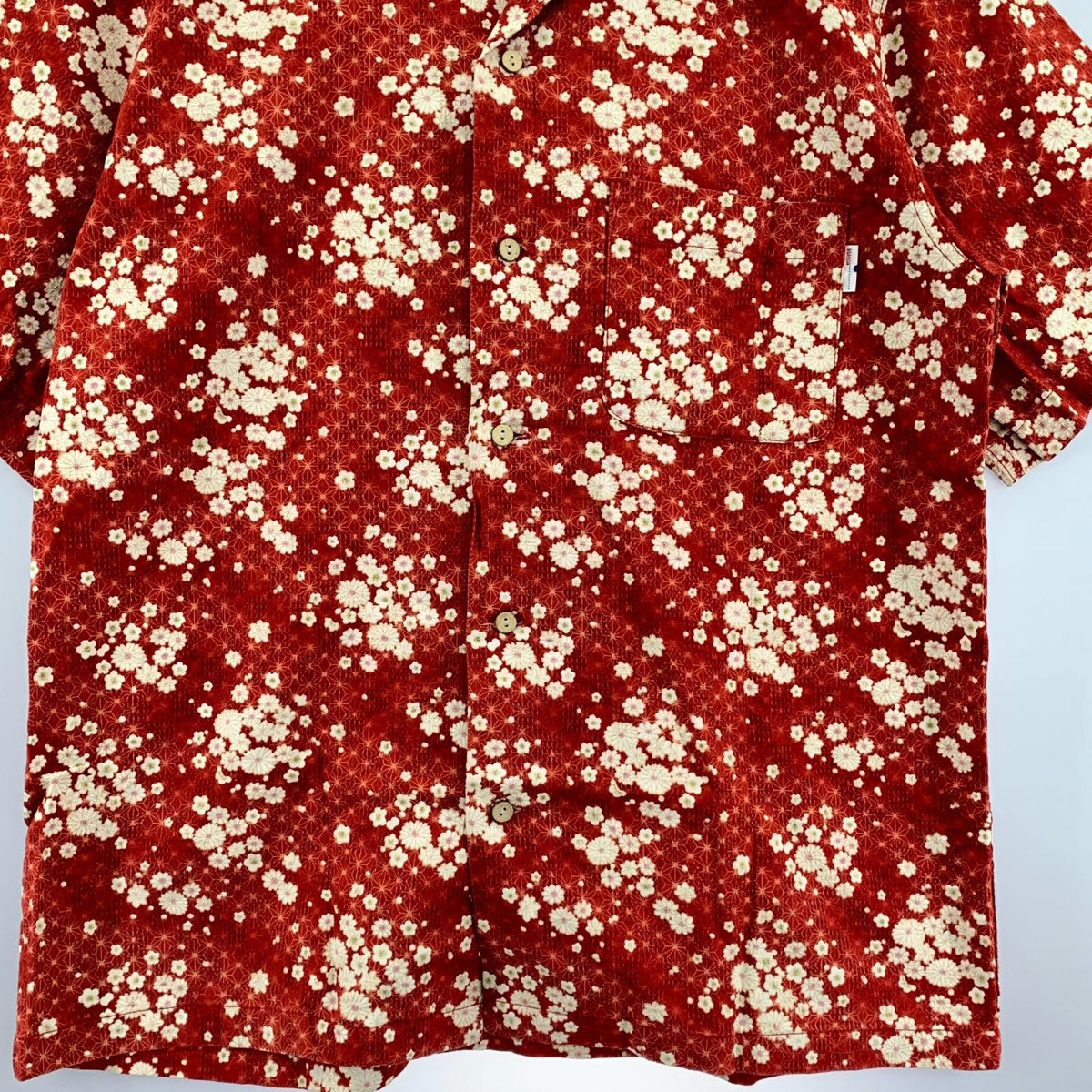 半袖シャツ STUDIO D’ARTISAN SSアロハシャツ 総柄 (L) L レッド