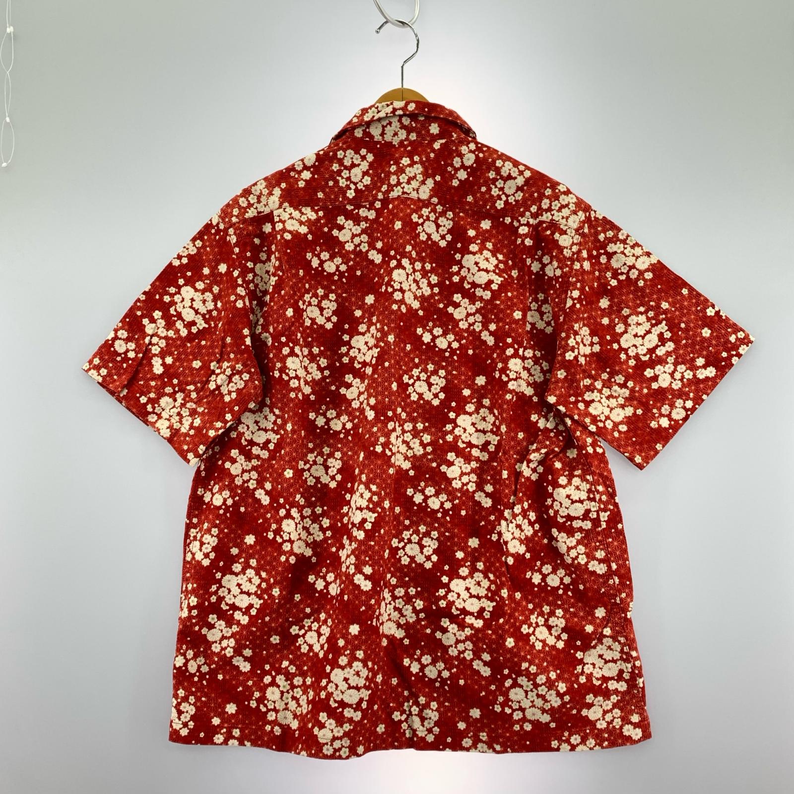 半袖シャツ STUDIO D’ARTISAN SSアロハシャツ 総柄 (L) L レッド
