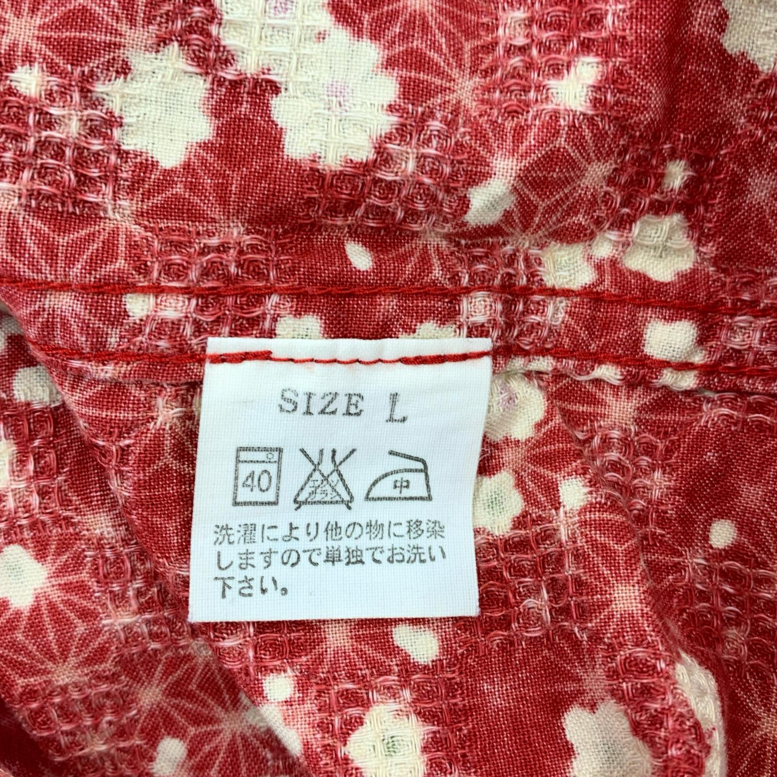 半袖シャツ STUDIO D’ARTISAN SSアロハシャツ 総柄 (L) L レッド