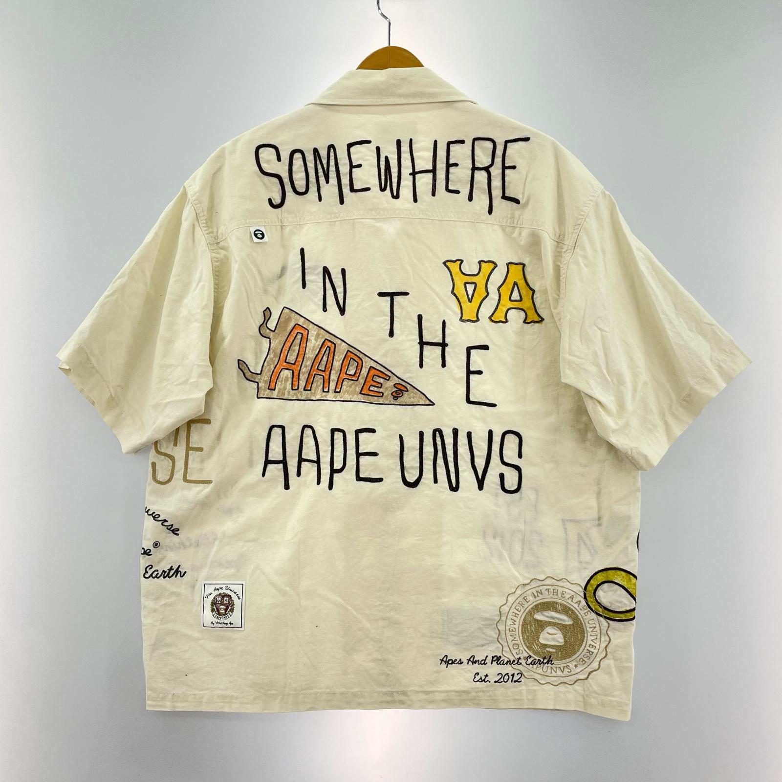 半袖シャツ AAPE 刺繍入り半袖シャツ ? L ホワイト
