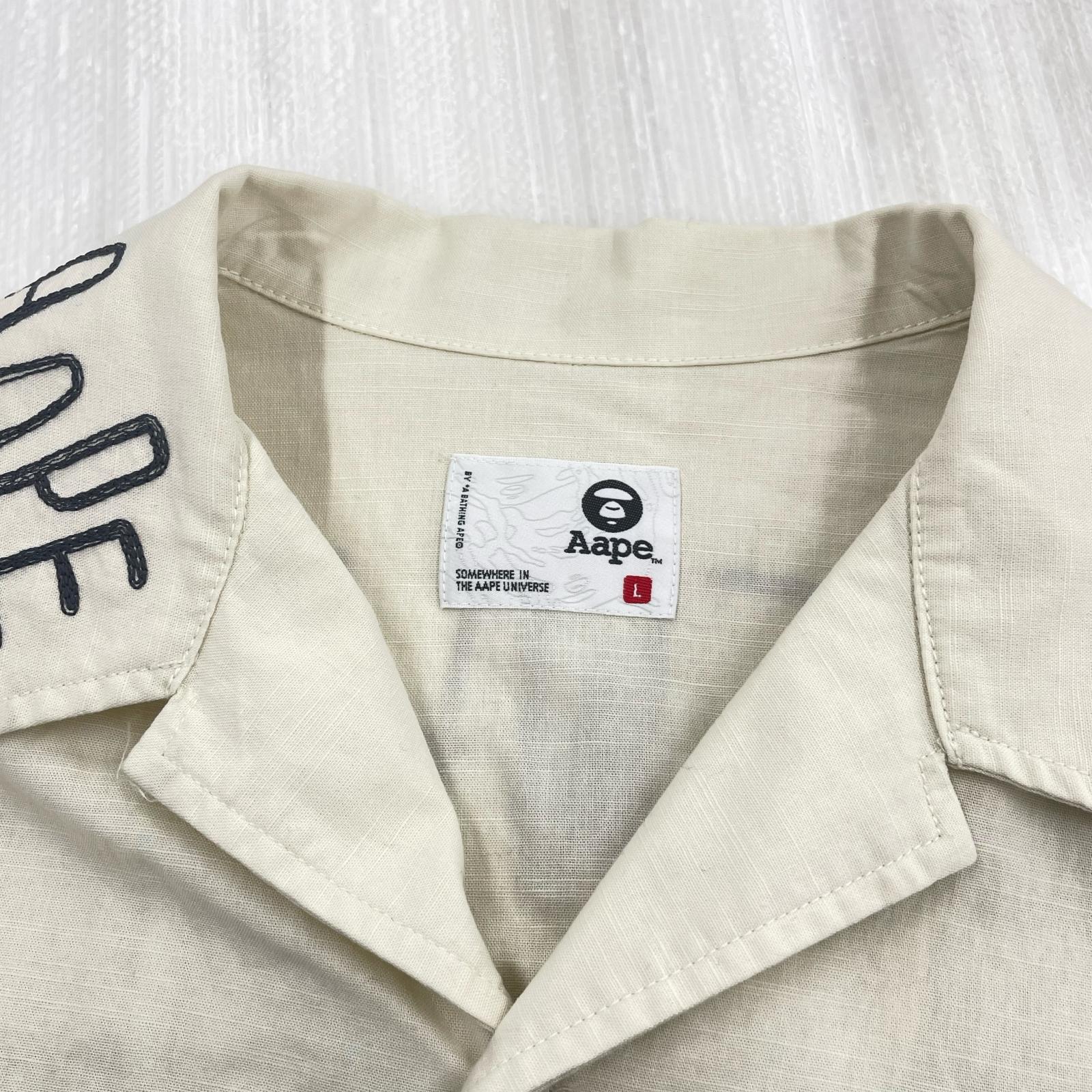 半袖シャツ AAPE 刺繍入り半袖シャツ ? L ホワイト