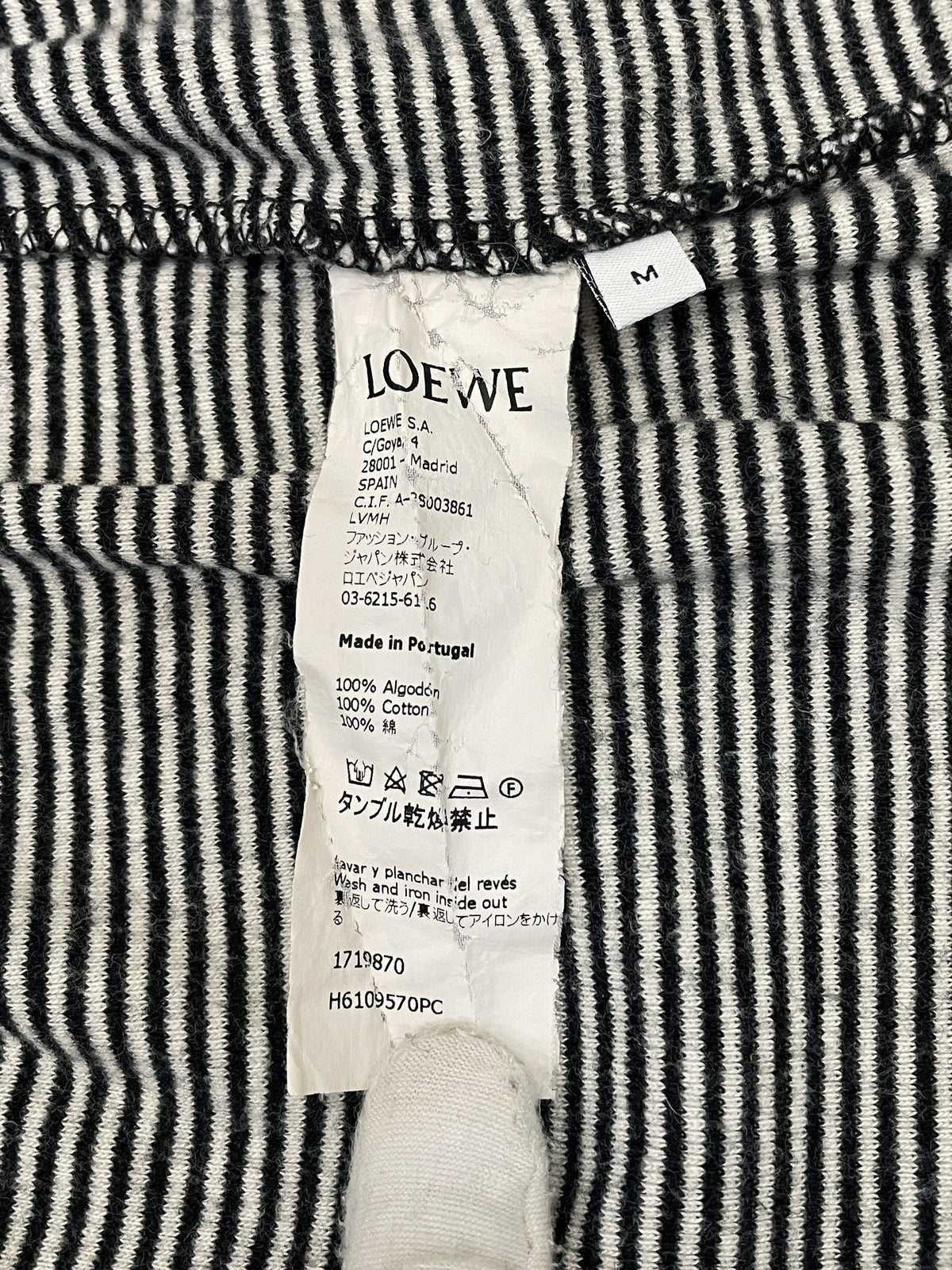 LOEWE 20SS Eye LOEWE Nature Stripe Cropped T-Shirt ボーダーTee M