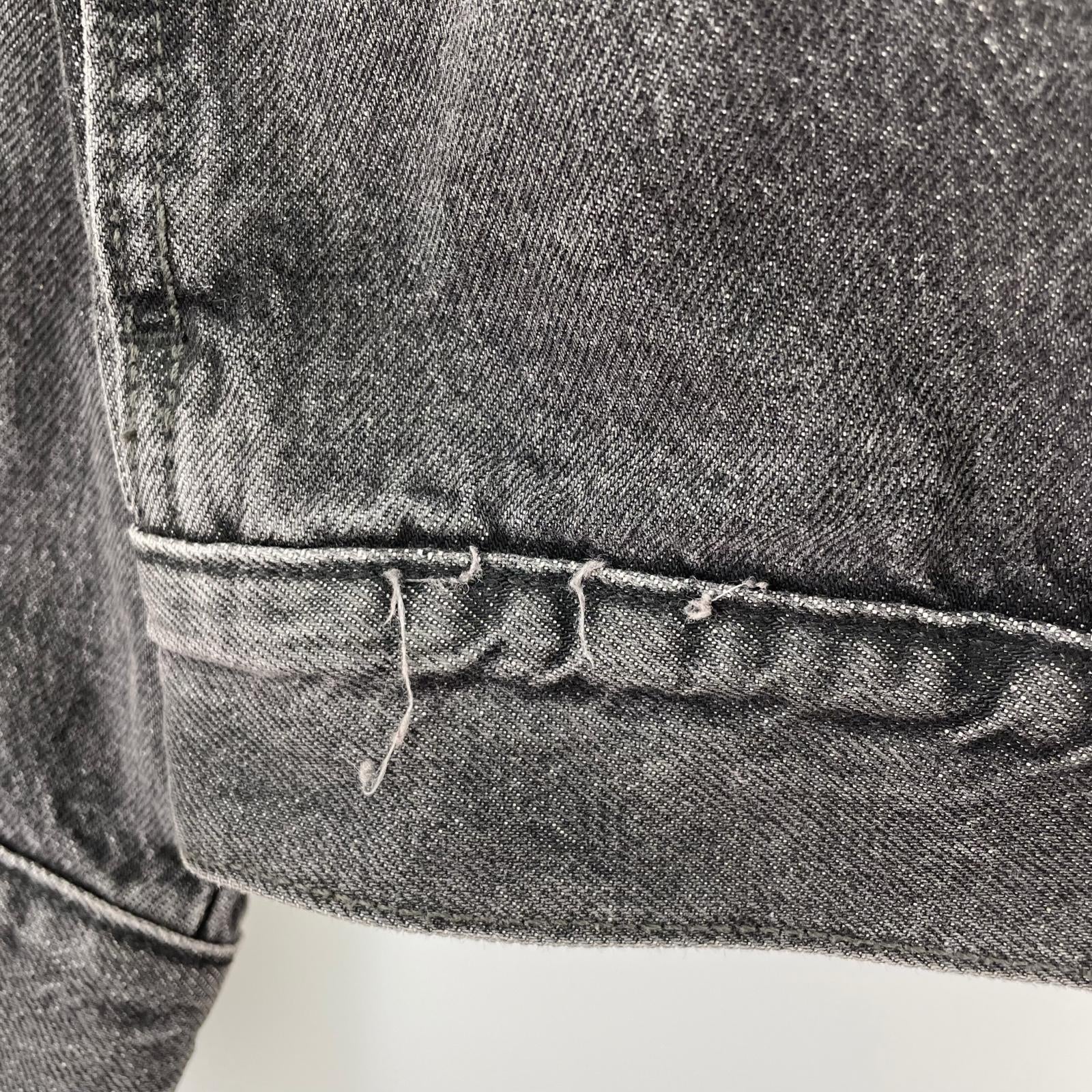 デニムジャケット ウォッシュ グレー Premium Type1 L L ブラック