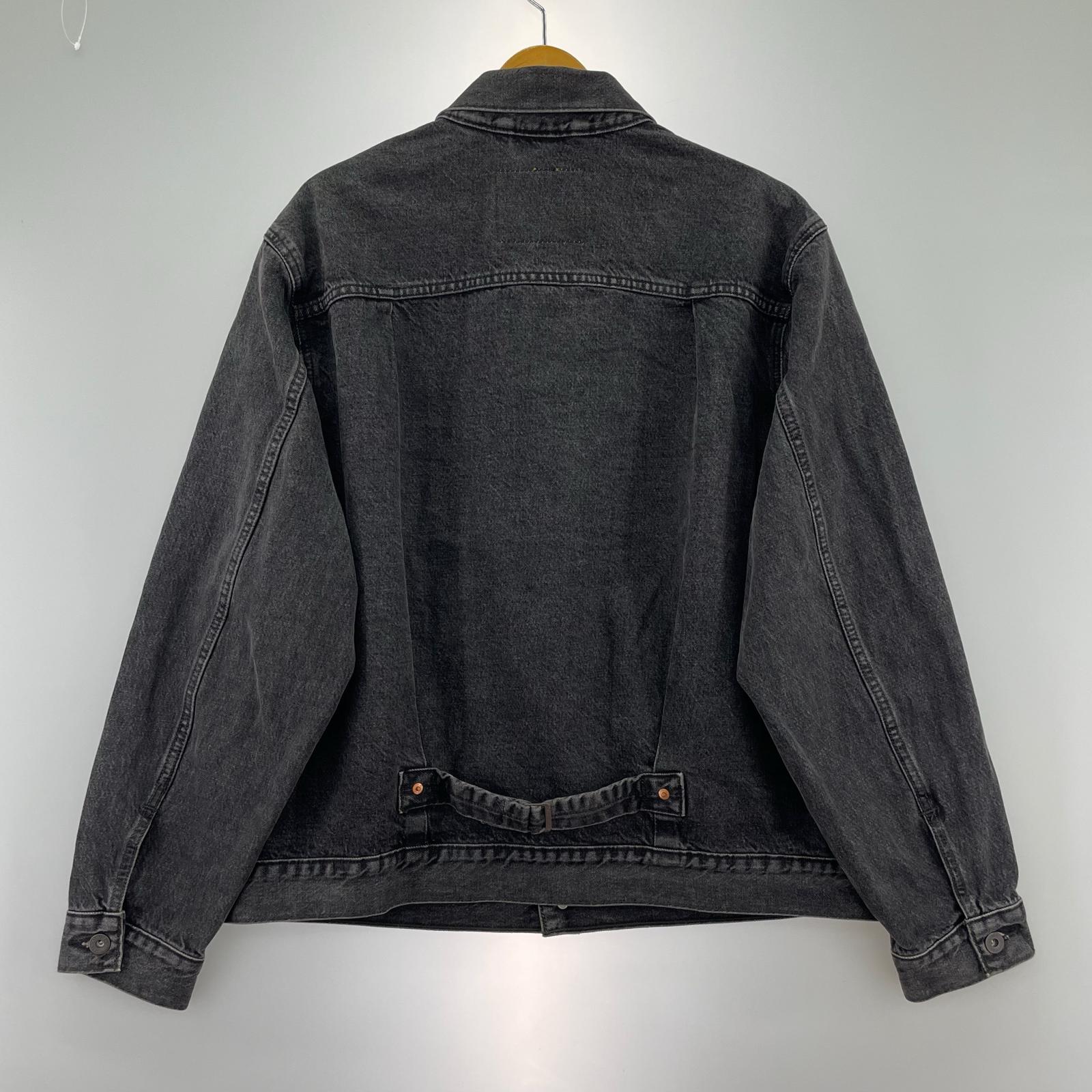 デニムジャケット ウォッシュ グレー Premium Type1 L L ブラック
