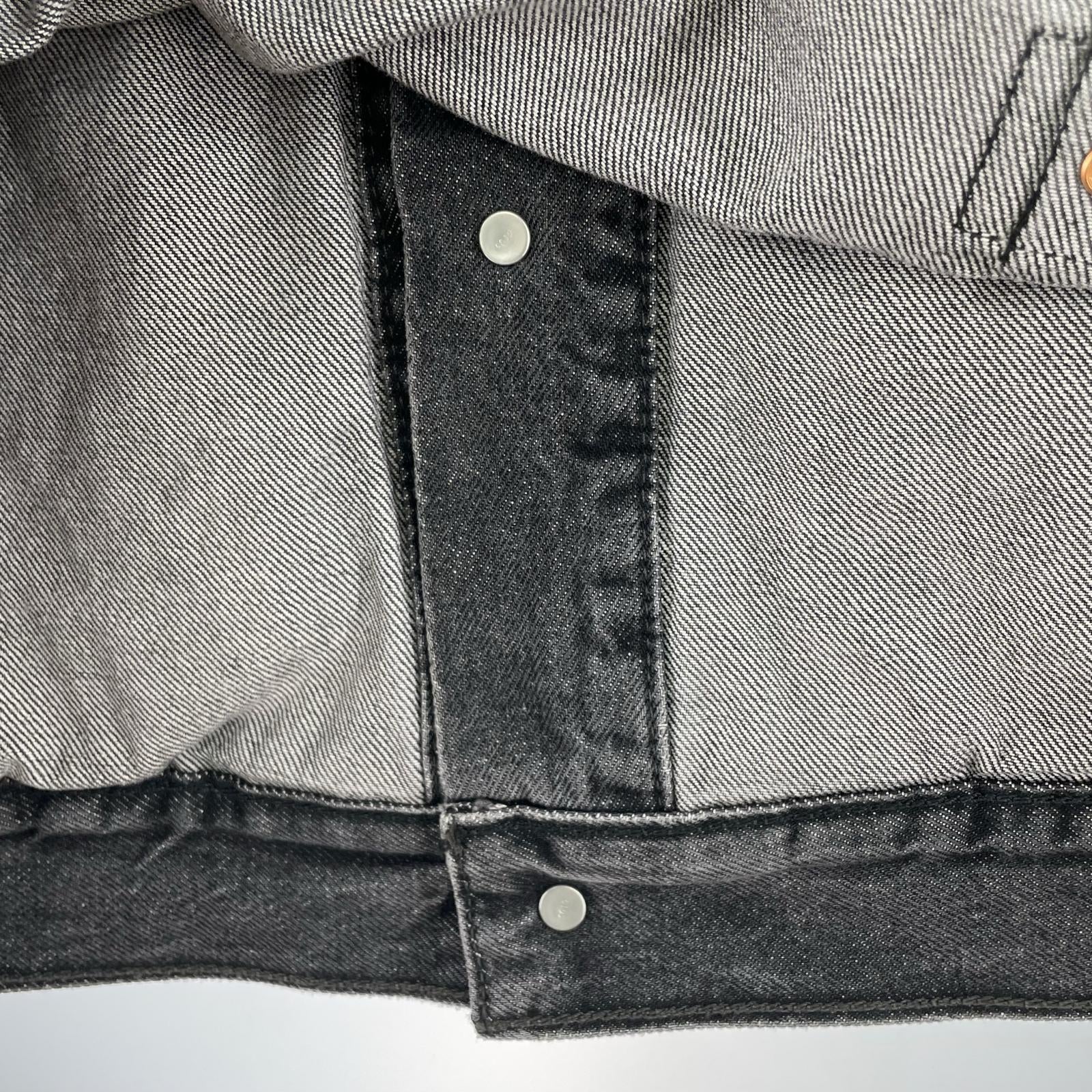 デニムジャケット ウォッシュ グレー Premium Type1 L L ブラック