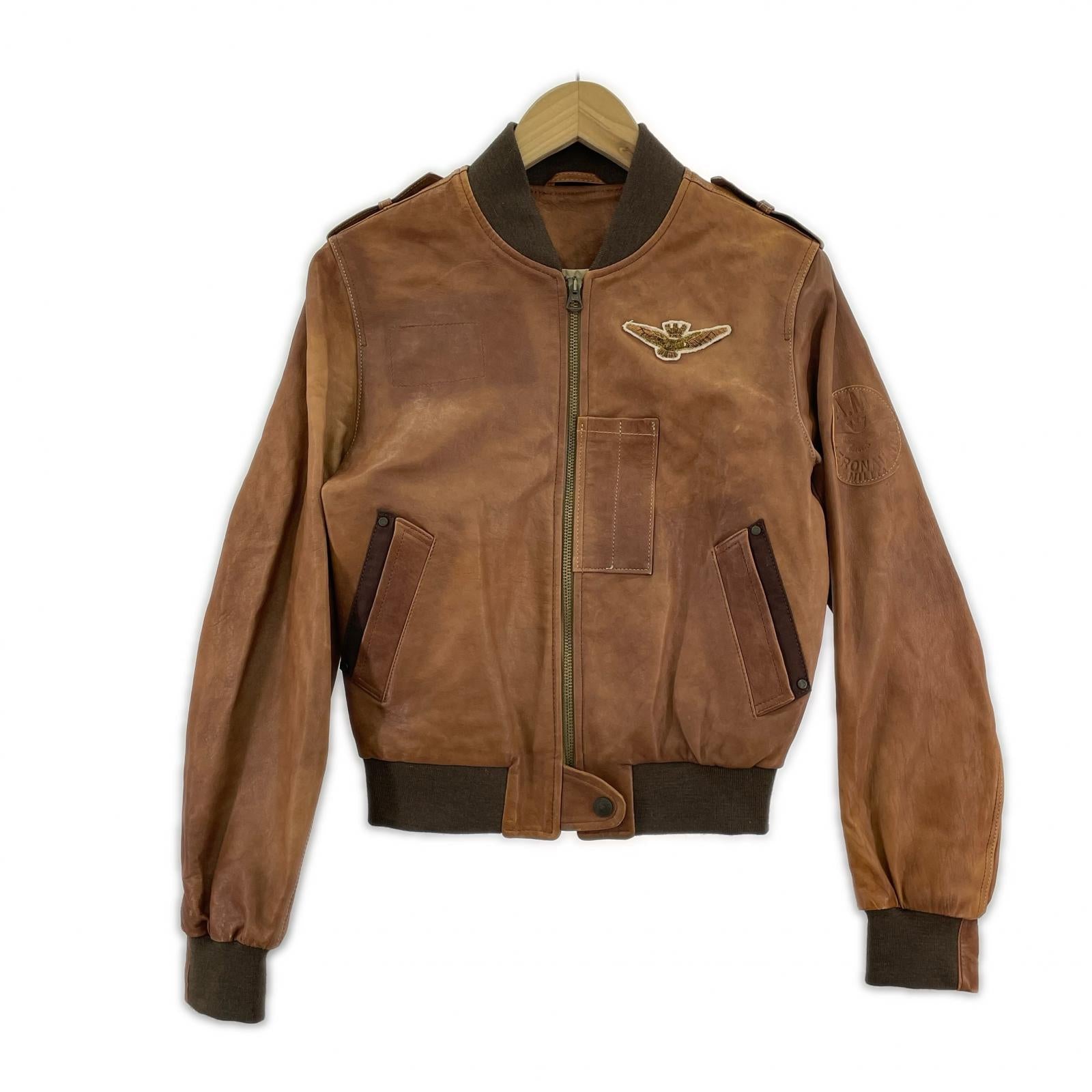 レザージャケット AERONAUTICA ブラウン