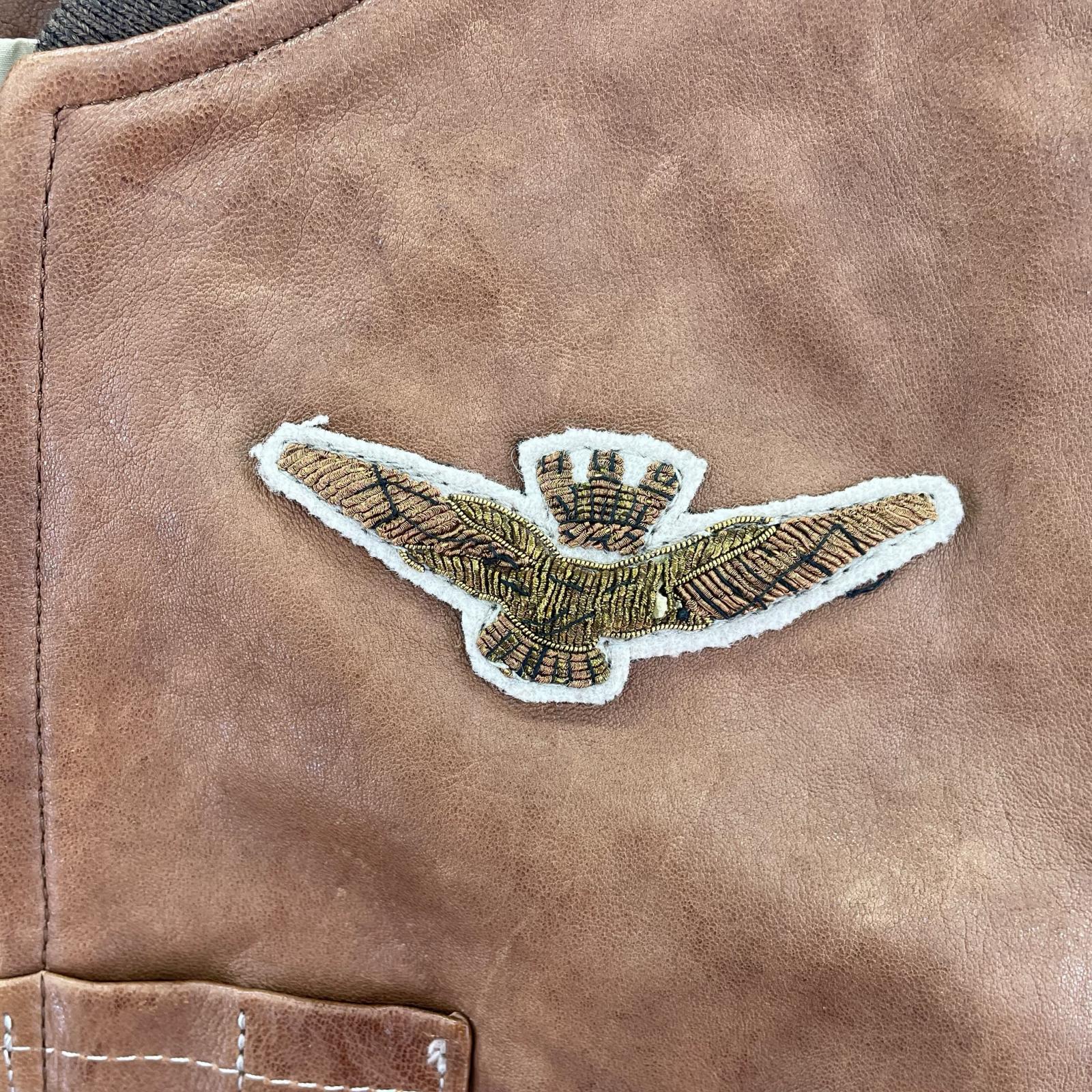 レザージャケット AERONAUTICA ブラウン