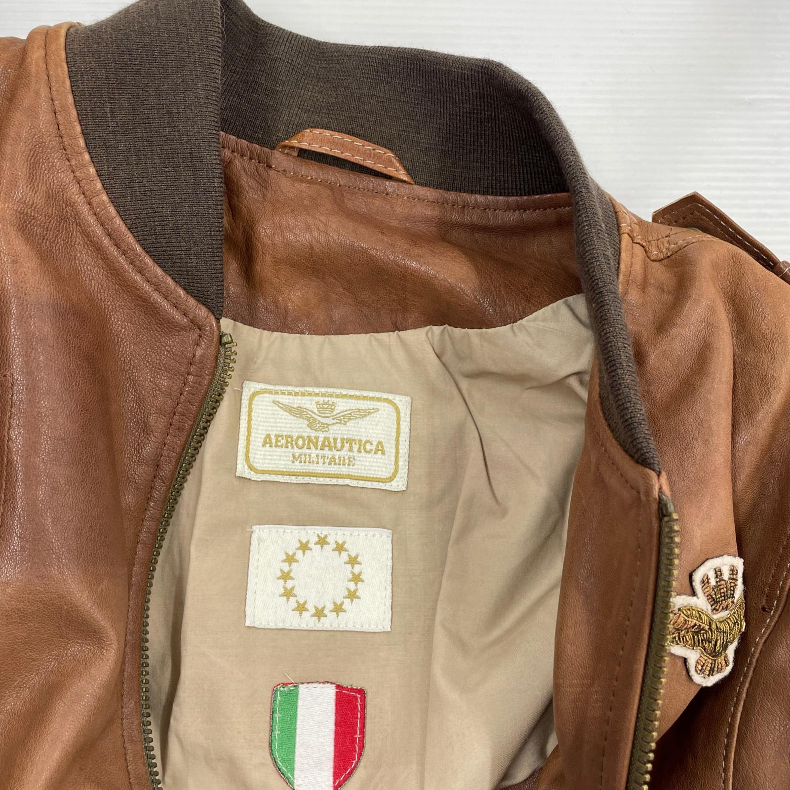 レザージャケット AERONAUTICA ブラウン