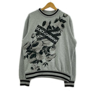 スウェット DOLCE&GABBANA テープロゴ フラワープリントスウェット 52 グレー 52 グレー