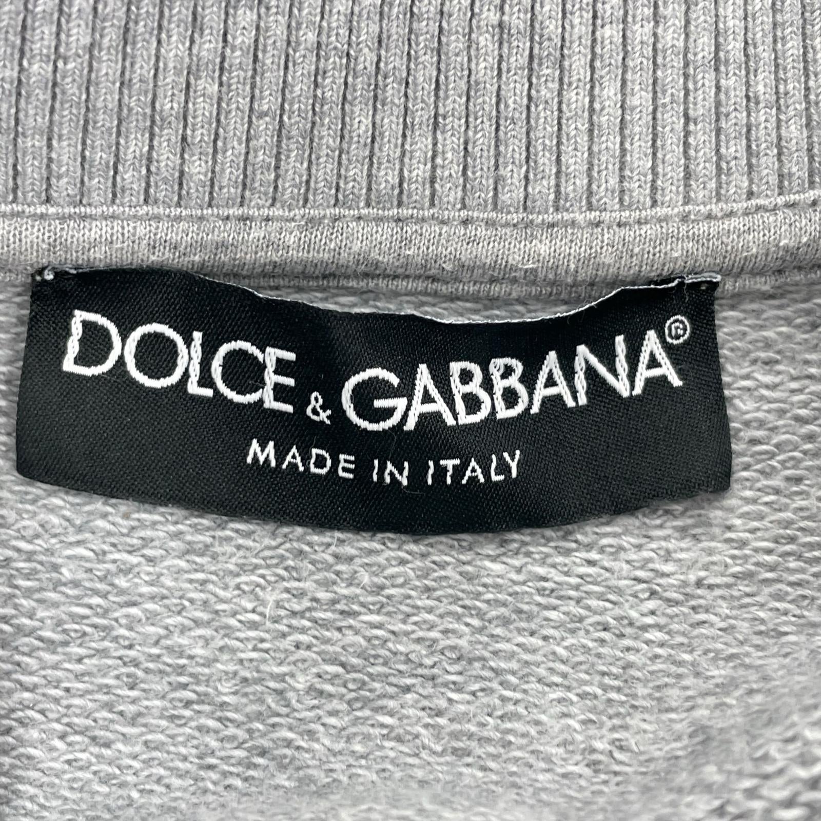 スウェット DOLCE&GABBANA テープロゴ フラワープリントスウェット 52 グレー 52 グレー