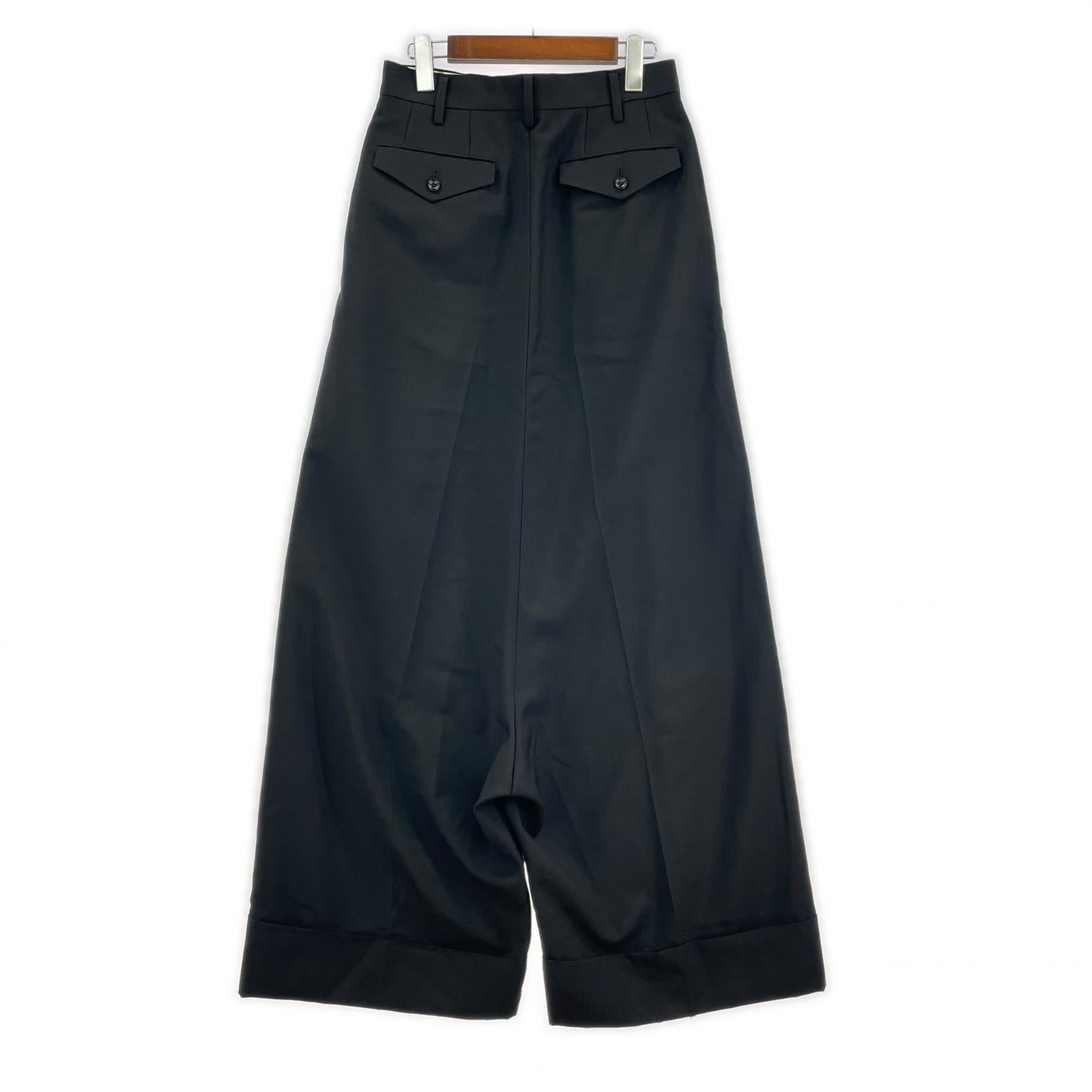 パンツ JUNYA WATANABE COMME des GARCONS 26SS ウールモヘア フレアバギー2タックスラックス S 黒 S ブラック