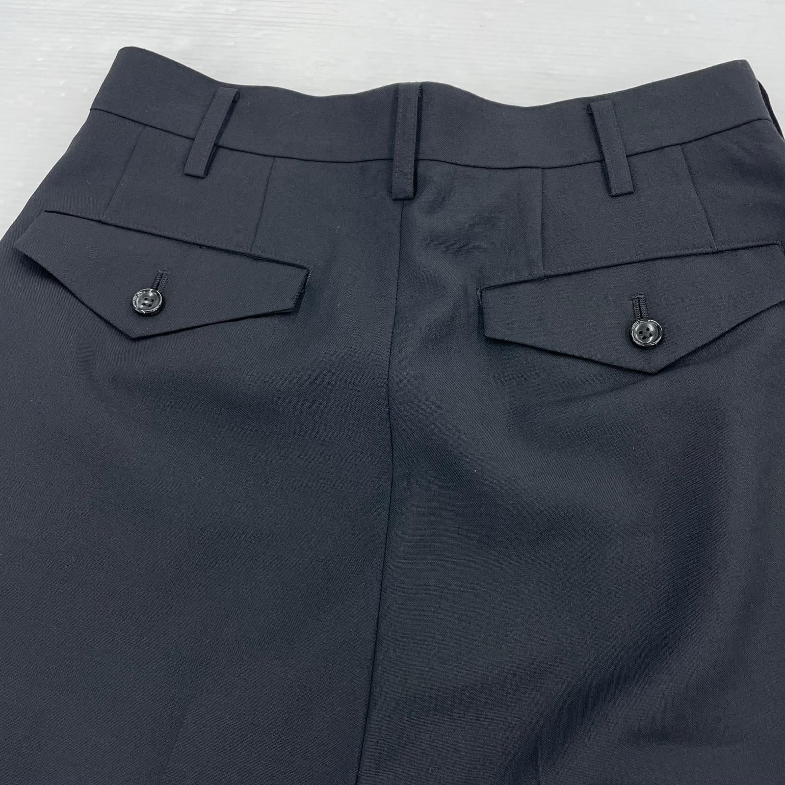 パンツ JUNYA WATANABE COMME des GARCONS 26SS ウールモヘア フレアバギー2タックスラックス S 黒 S ブラック