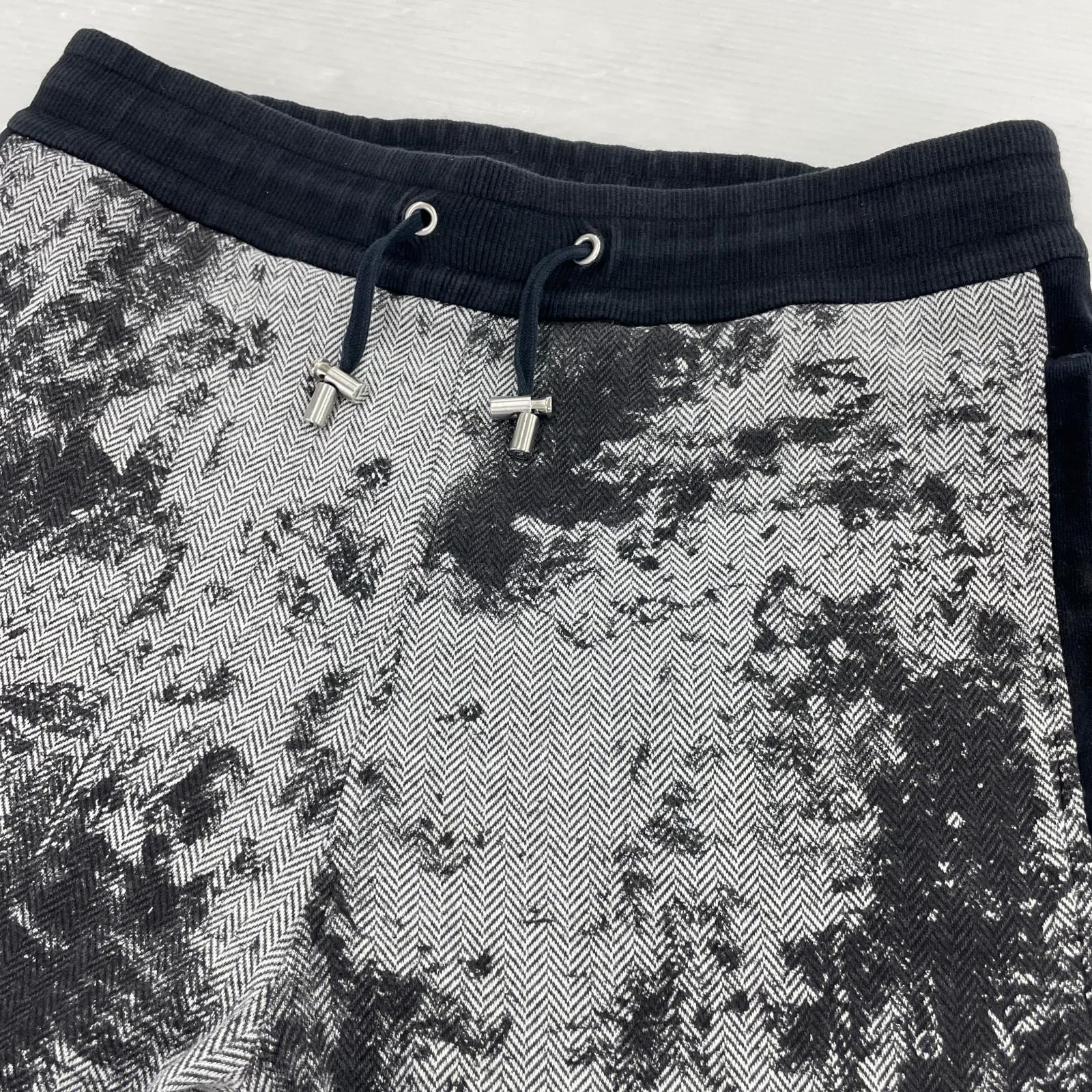 パンツ BALMAIN ヘリンボーン柄 バイカースウェットパンツ S 黒 S ブラック
