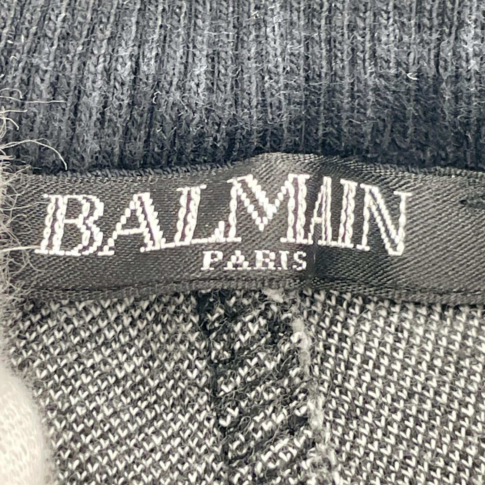 パンツ BALMAIN ヘリンボーン柄 バイカースウェットパンツ S 黒 S ブラック