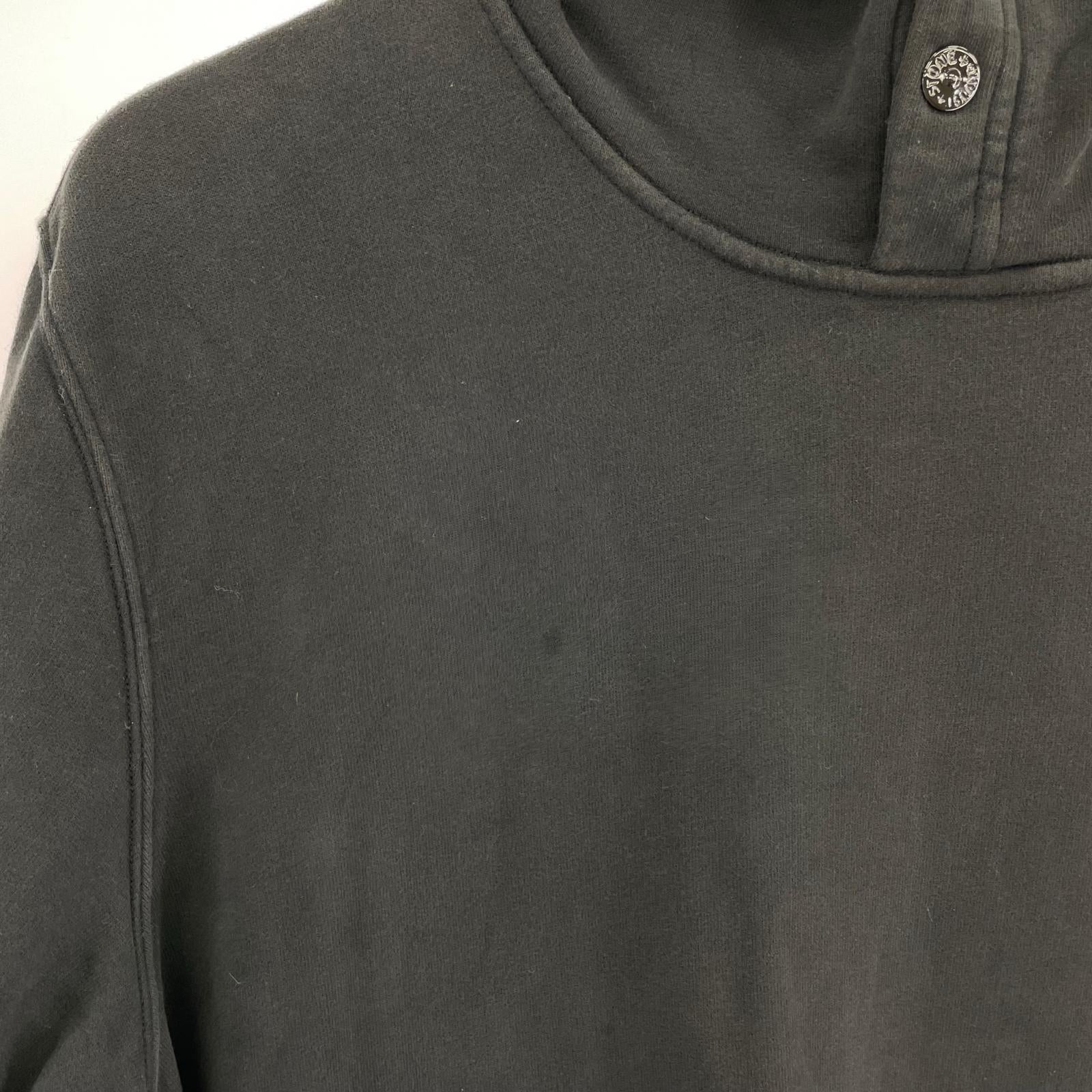 パーカー STONE ISLAND 腕章 ガーメントダイ プルオーバーパーカー XL 黒 LL ブラック