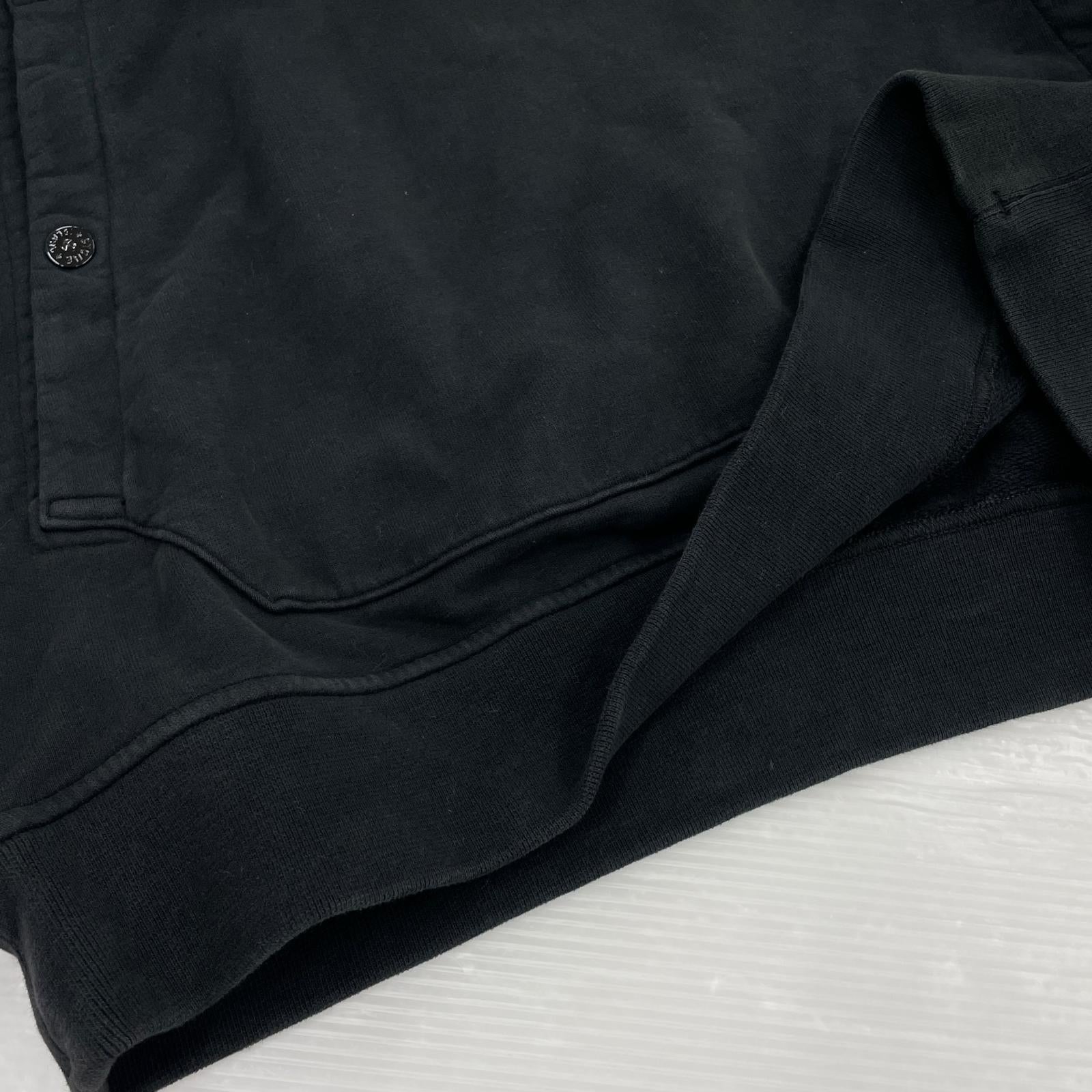 パーカー STONE ISLAND 腕章 ガーメントダイ プルオーバーパーカー XL 黒 LL ブラック