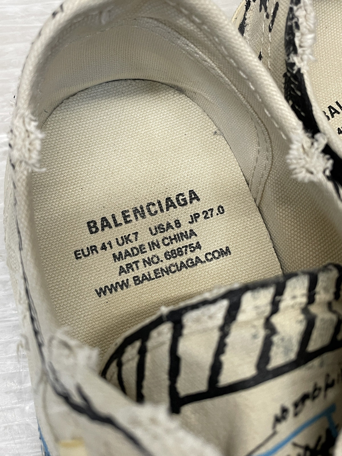 BALENCIAGA PARIS LOW TOP GRAFITY 27.0cm