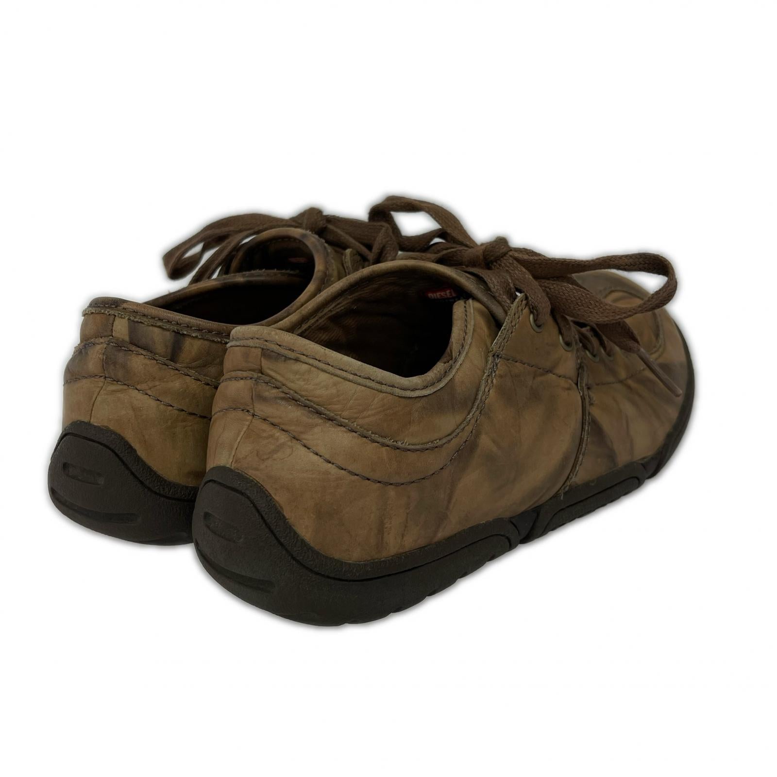その他靴 DIESEL spuare toe leather snea 茶 25.5 25.5cm (US7 1/2 UK7 EU41) ブラウン