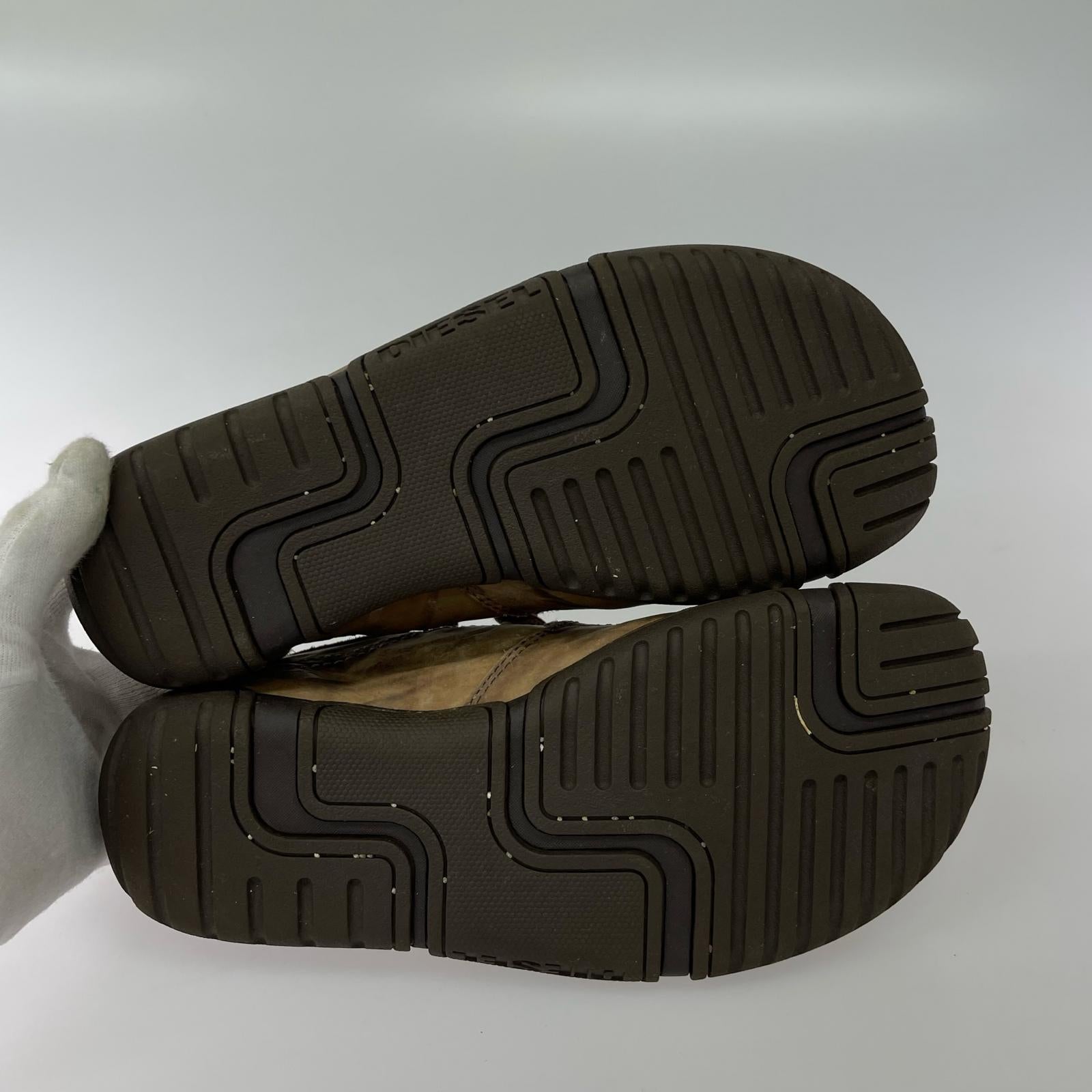その他靴 DIESEL spuare toe leather snea 茶 25.5 25.5cm (US7 1/2 UK7 EU41) ブラウン