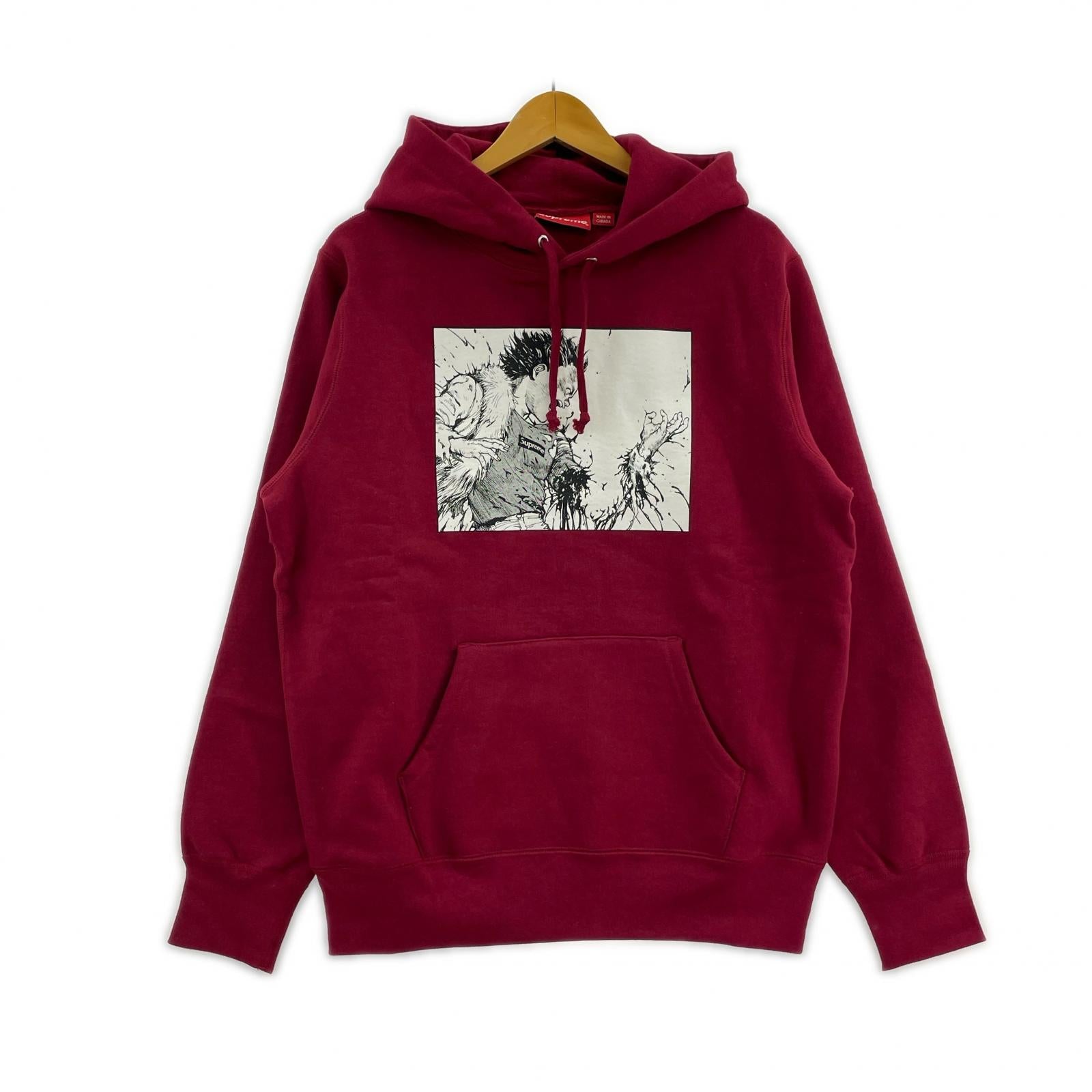 パーカー ×AKIRA 17AW Arm Hooded Sweatshirt 赤 (S) S レッド