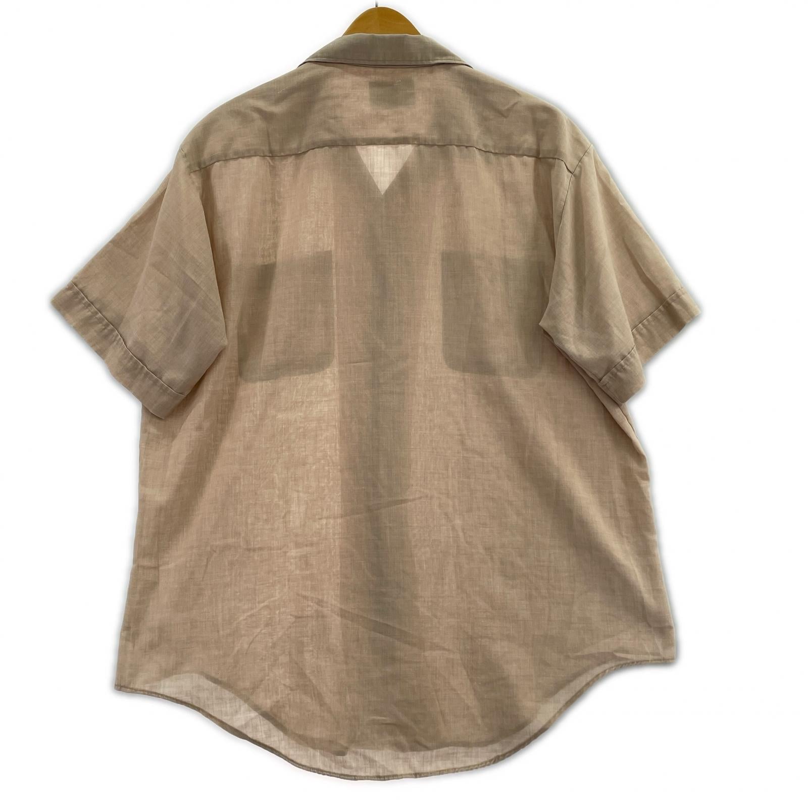 半袖シャツ ~70s 開襟シャツ NEVER IRON by CAMPUS (L) L ベージュ
