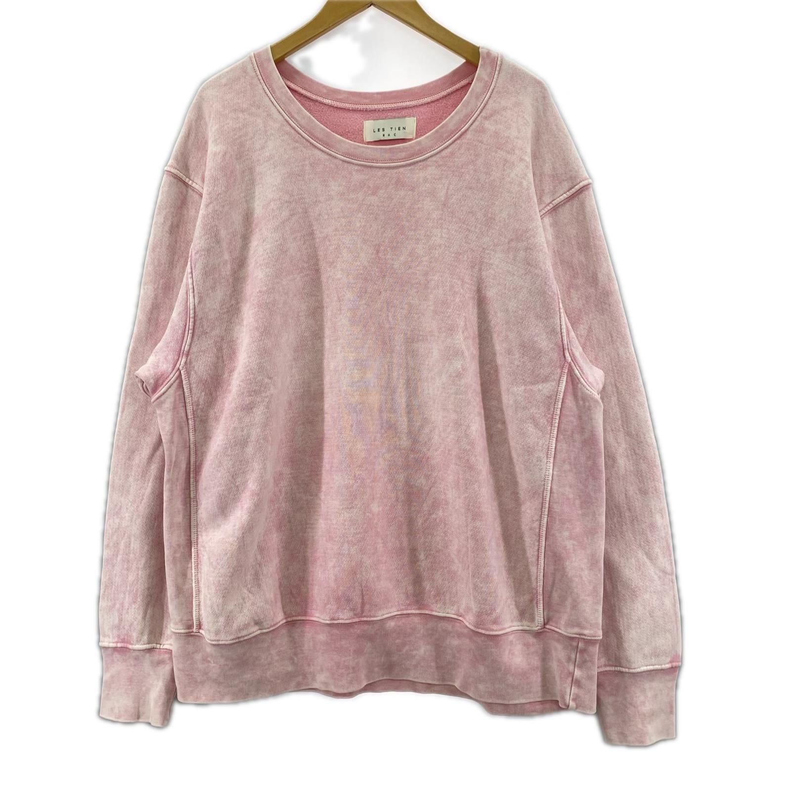 スウェット LES TIEN USA製 ピンク (L) L ピンク