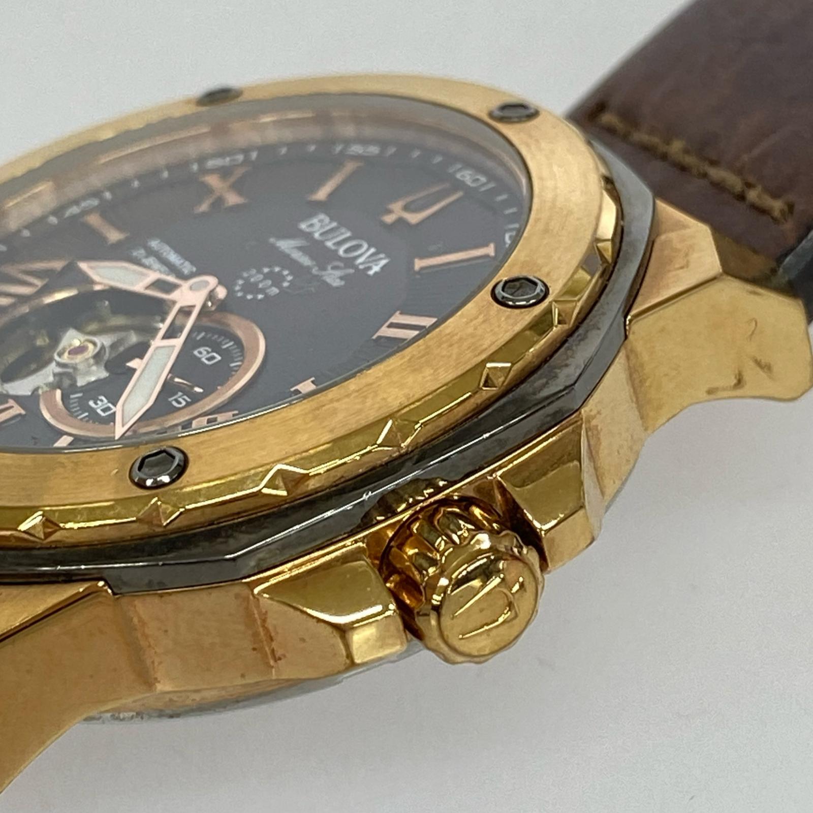 腕時計 BULOVA マリンスター 自動巻き ブラウン