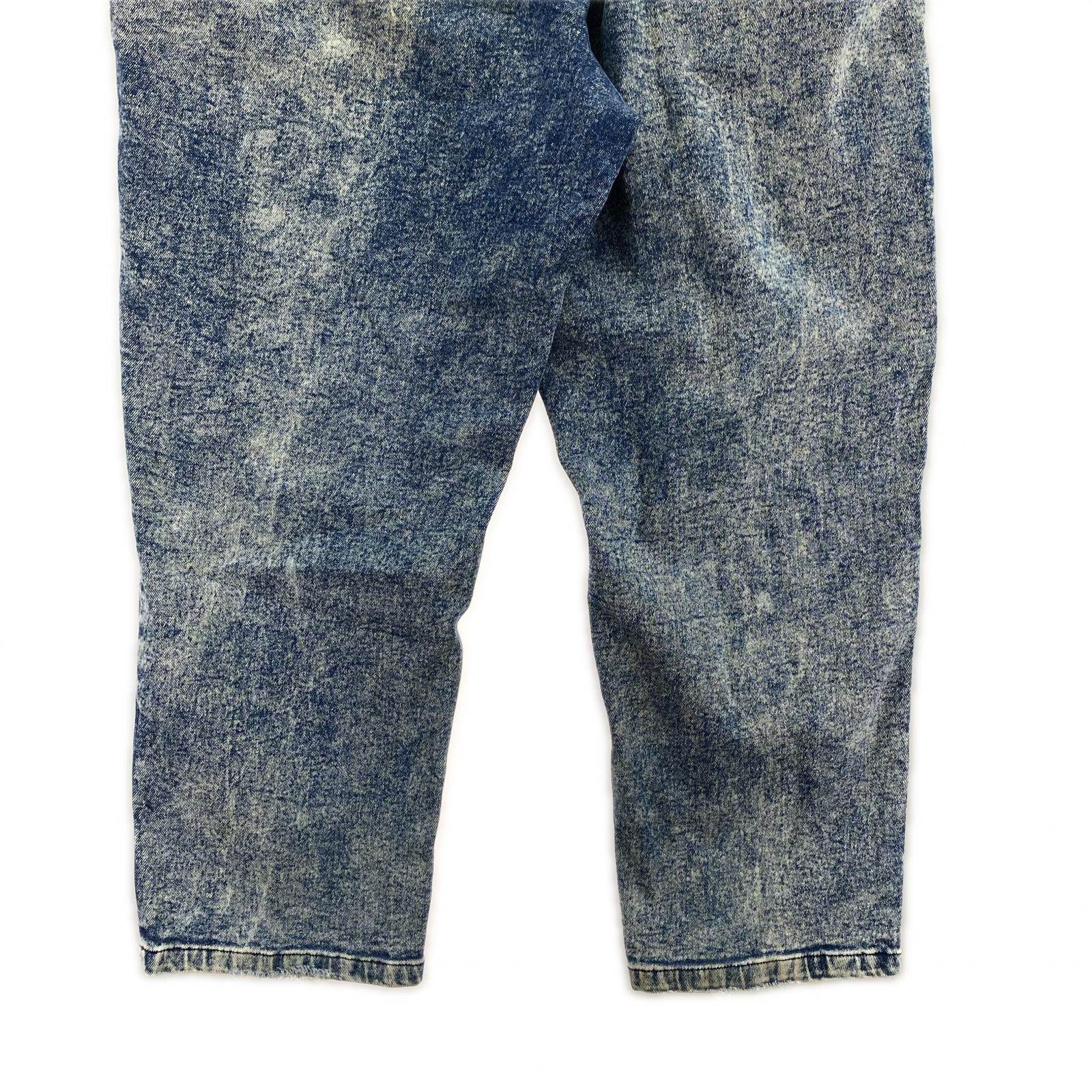 デニムパンツ ケミカルウォッシュ インディゴ (XL) ブルー