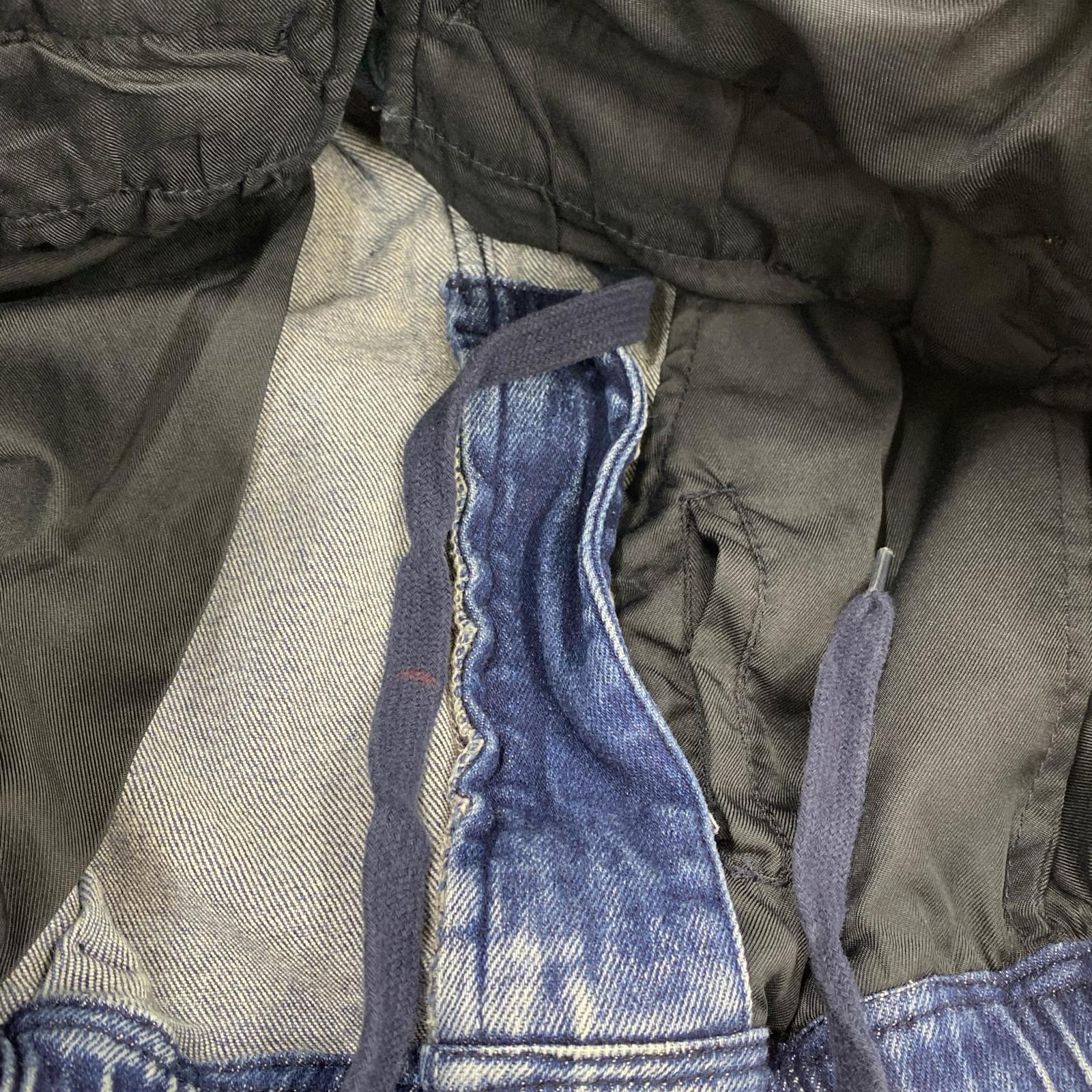 デニムパンツ ケミカルウォッシュ インディゴ (XL) ブルー