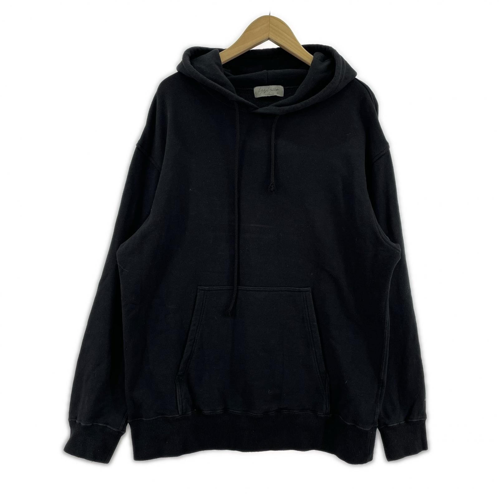 パーカー Yohji Yamamoto POUR HOMME 袖ロゴ プルオーバーパーカー 3 黒 3 ブラック
