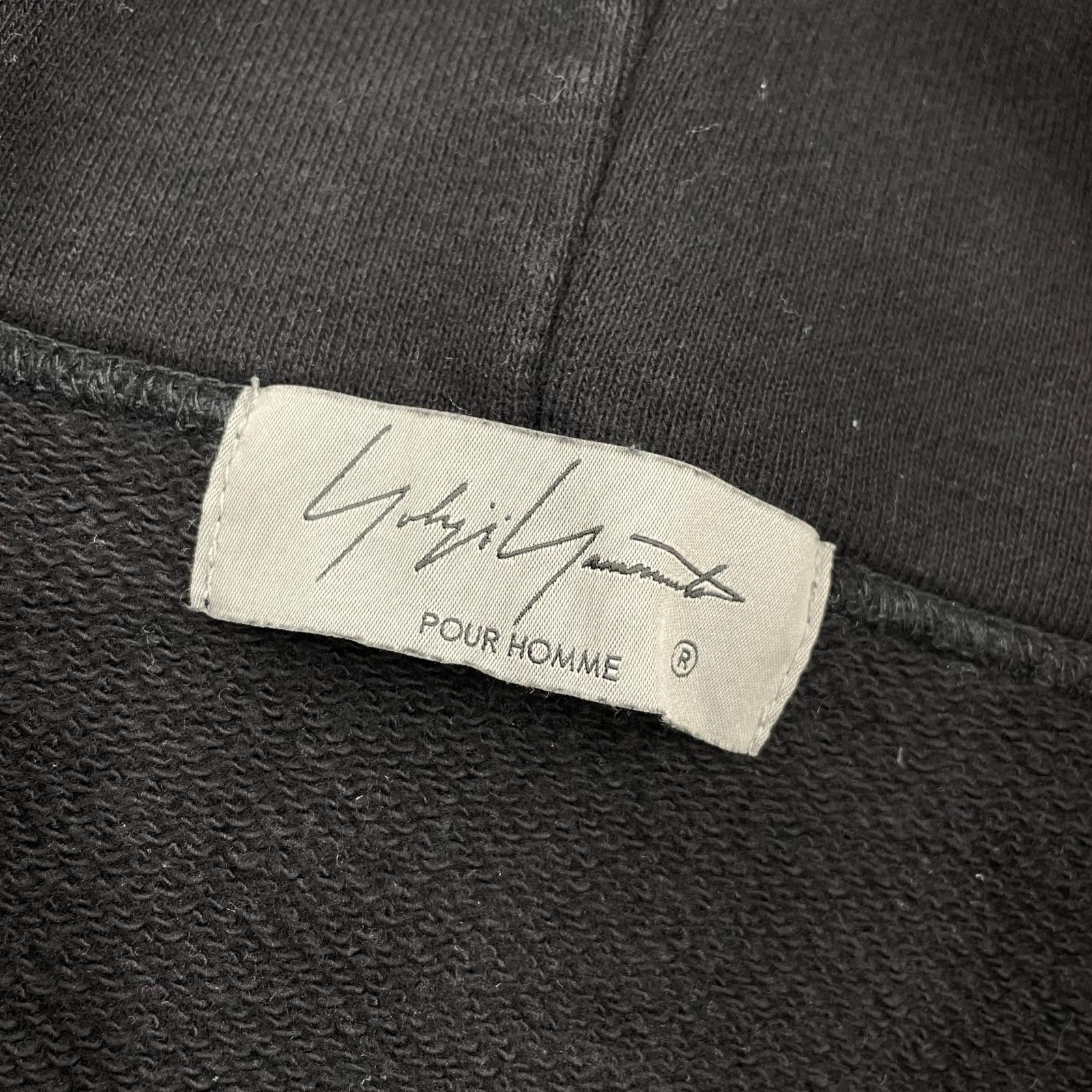 パーカー Yohji Yamamoto POUR HOMME 袖ロゴ プルオーバーパーカー 3 黒 3 ブラック