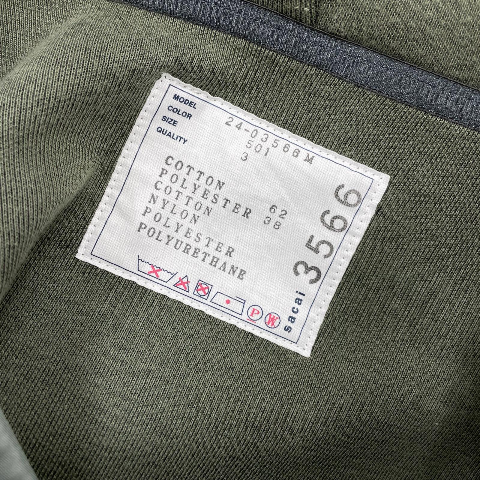パーカー Sacai 24AW Sponge Sweat Hoodie スポンジパーカー 3 3 カーキ