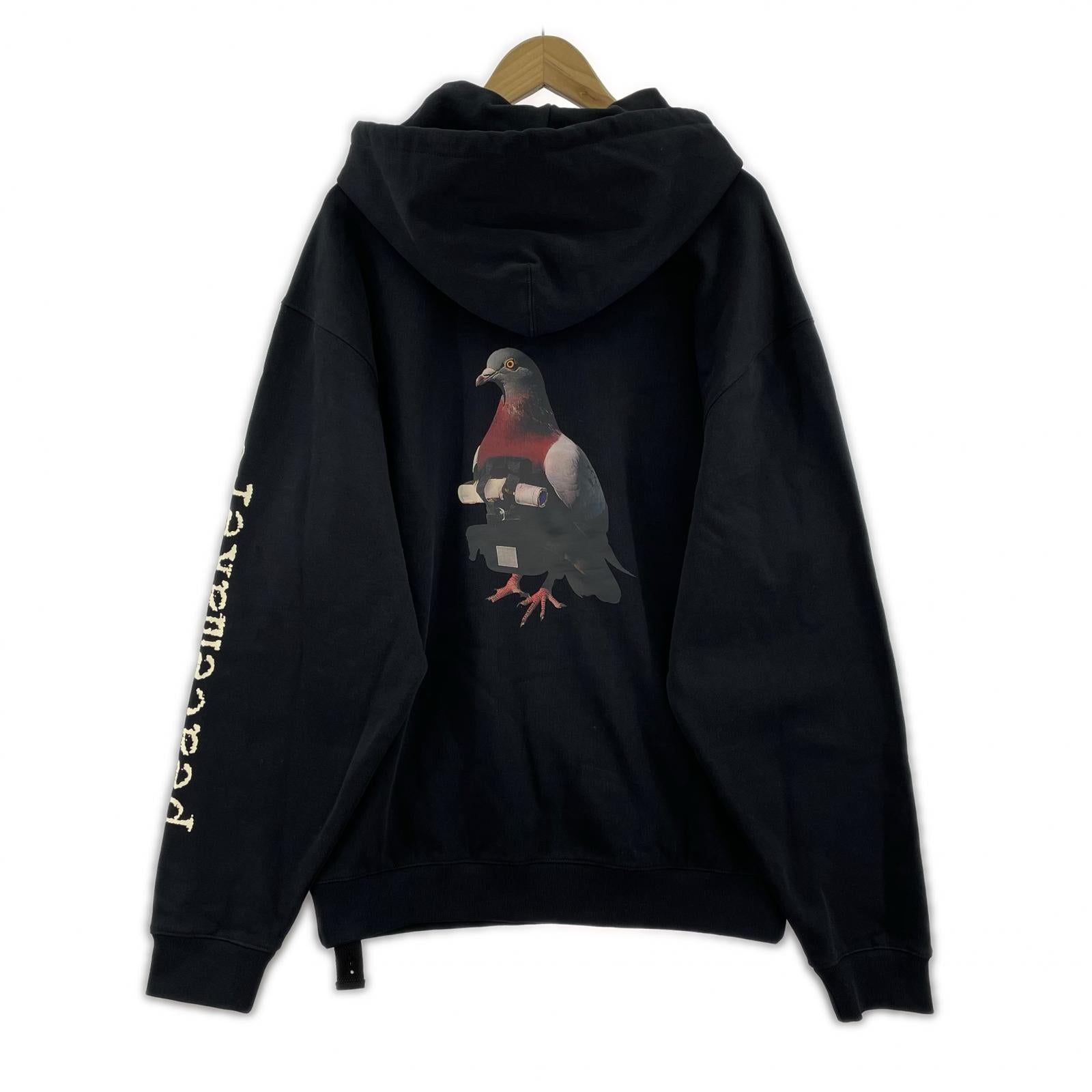 パーカー OAMC×PEACEMAKER 25AW Loose Fit Hoodie Pigeon Print S 黒 S ブラック