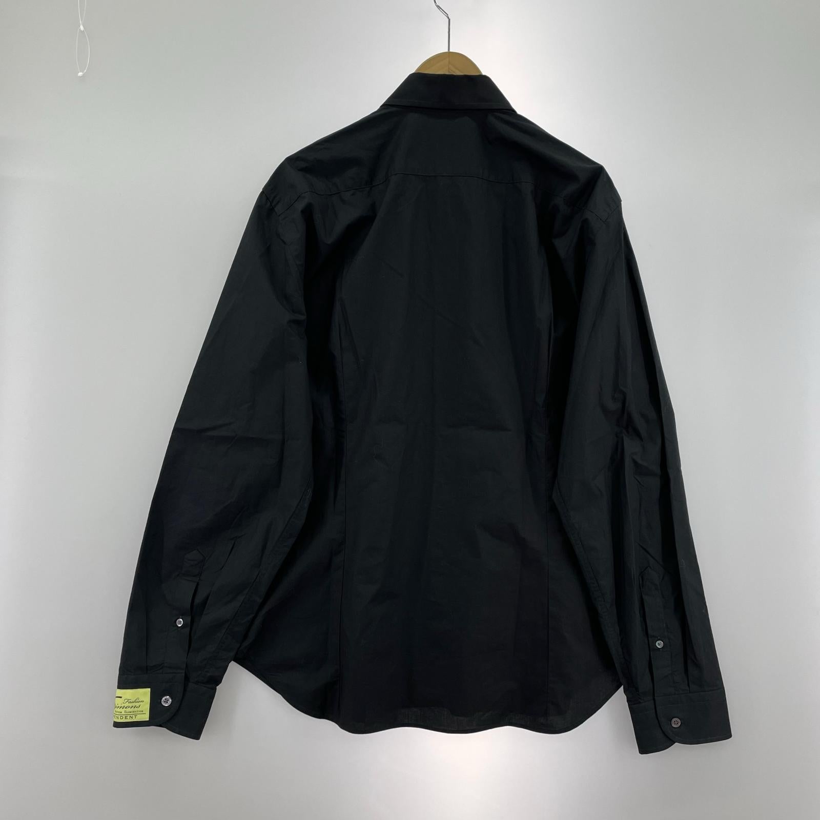 長袖シャツ RAF SIMONS×Philippe Vandenberg 23SS アートパッチ オーバーサイズシャツ 46 黒 46 ブラック
