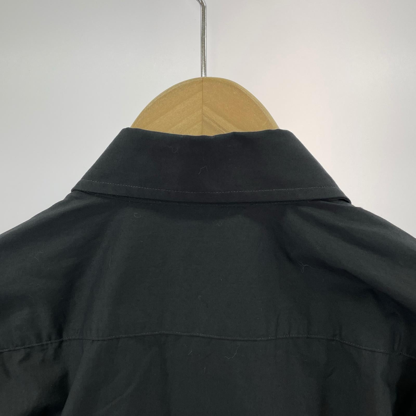 長袖シャツ RAF SIMONS×Philippe Vandenberg 23SS アートパッチ オーバーサイズシャツ 46 黒 46 ブラック