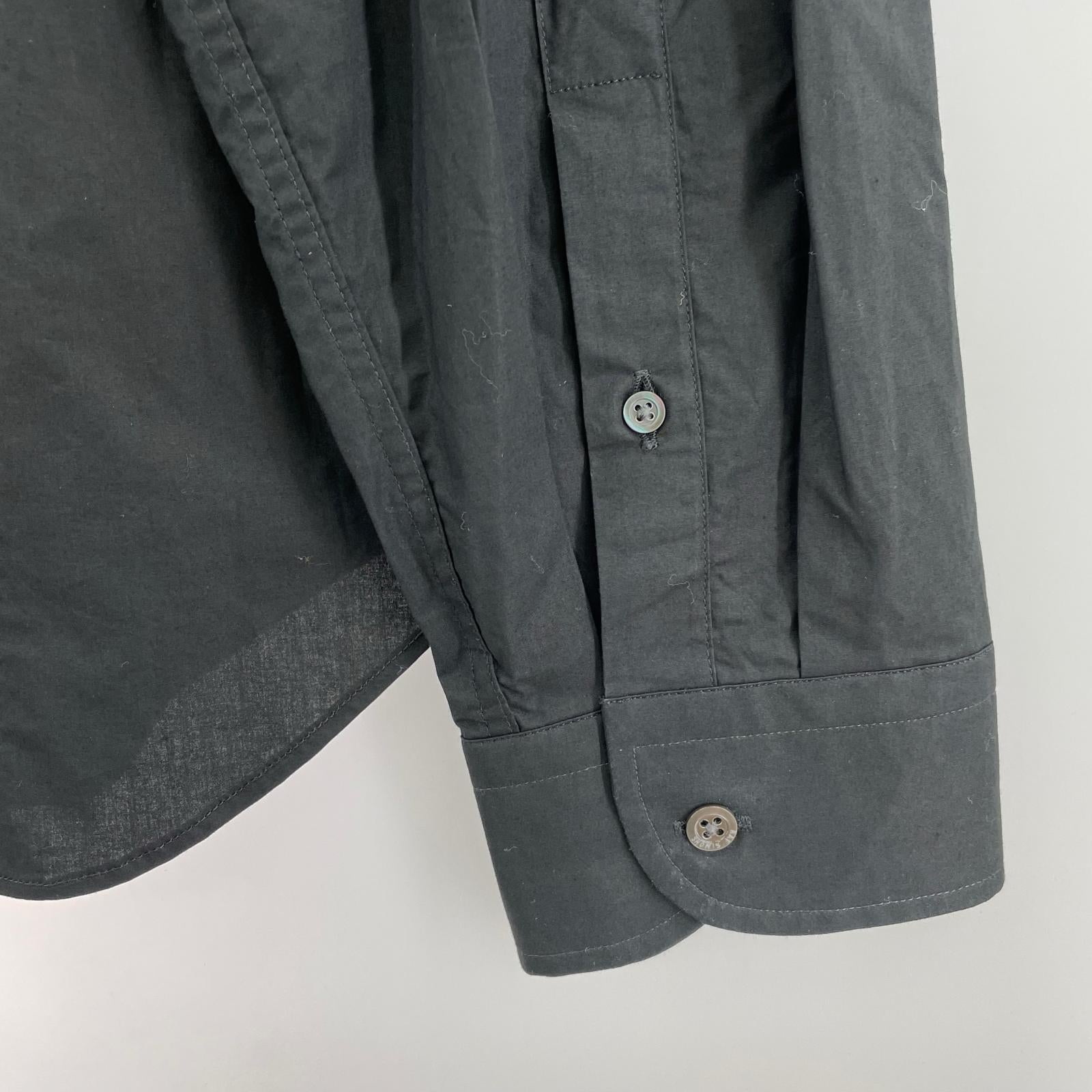 長袖シャツ RAF SIMONS×Philippe Vandenberg 23SS アートパッチ オーバーサイズシャツ 46 黒 46 ブラック