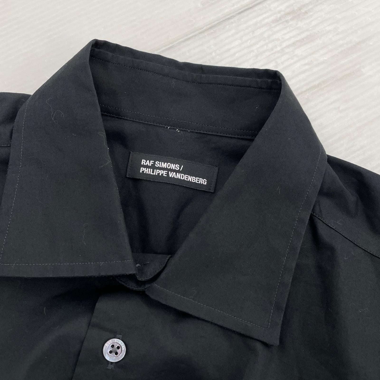 長袖シャツ RAF SIMONS×Philippe Vandenberg 23SS アートパッチ オーバーサイズシャツ 46 黒 46 ブラック