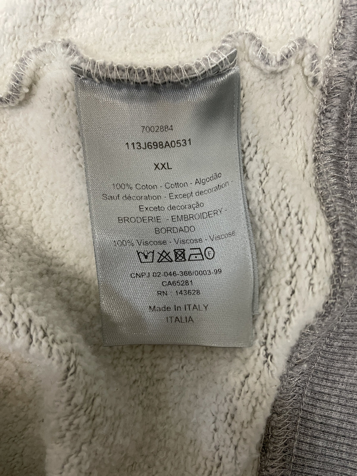 DIOR CD ICON HOODIE ロゴ刺繍パーカー XXL グレー 113J698A0531