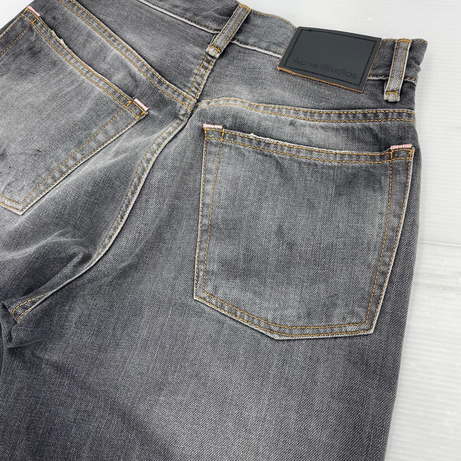デニムパンツ ペイント加工 バギーデニム ブラック