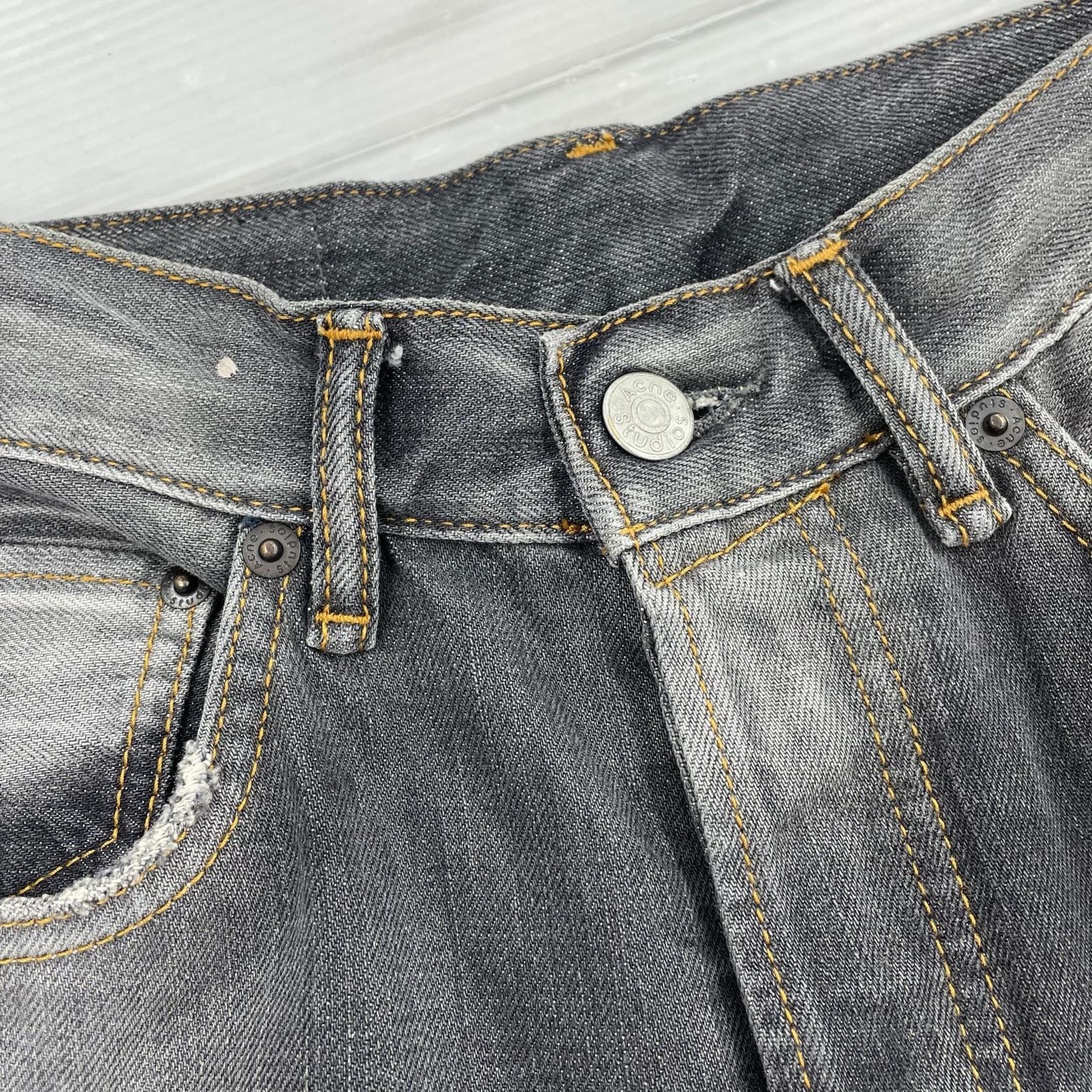 デニムパンツ ペイント加工 バギーデニム ブラック
