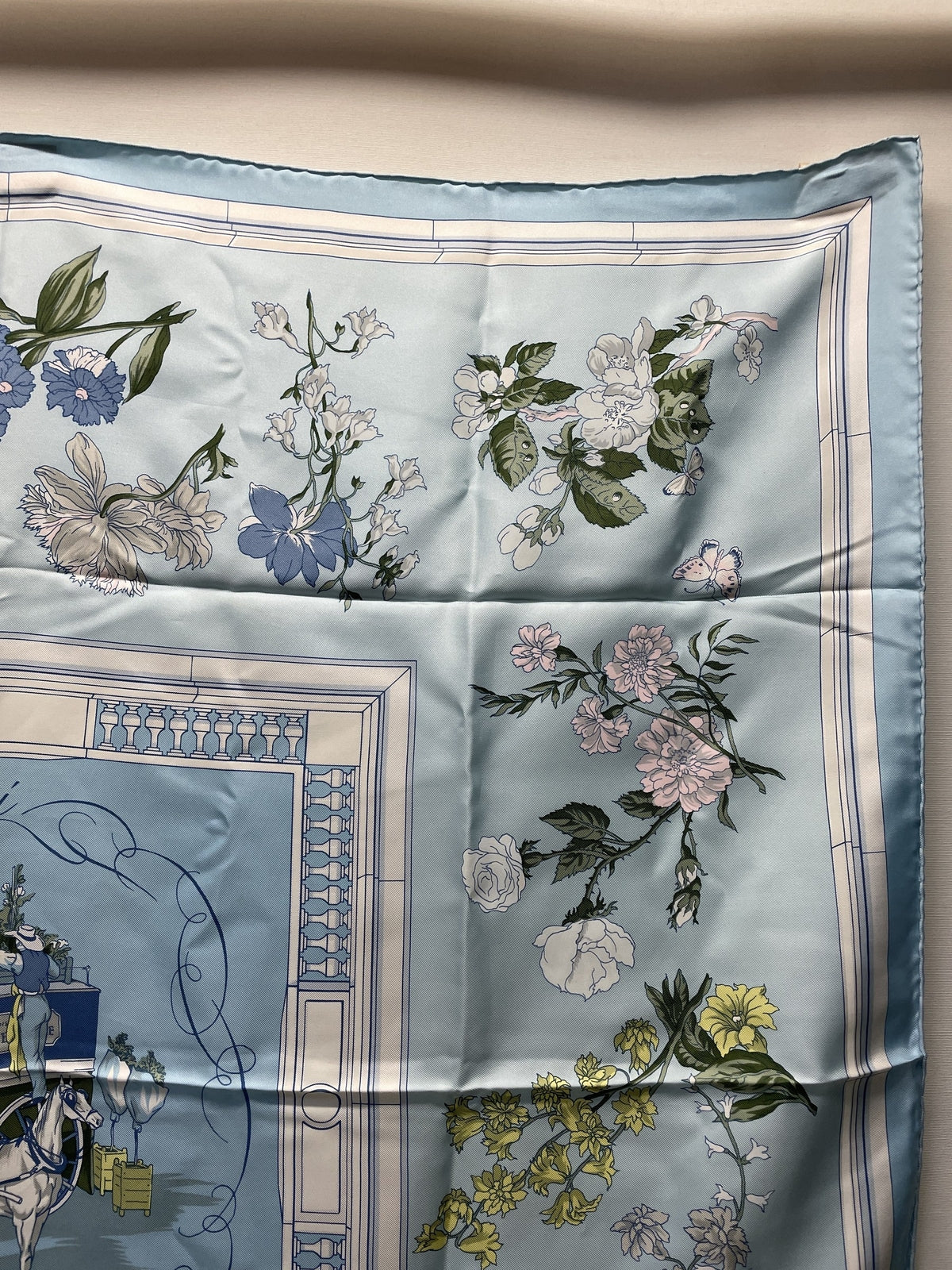 HERMES カレ90 Queu eux Fleur 花咲く海岸通り