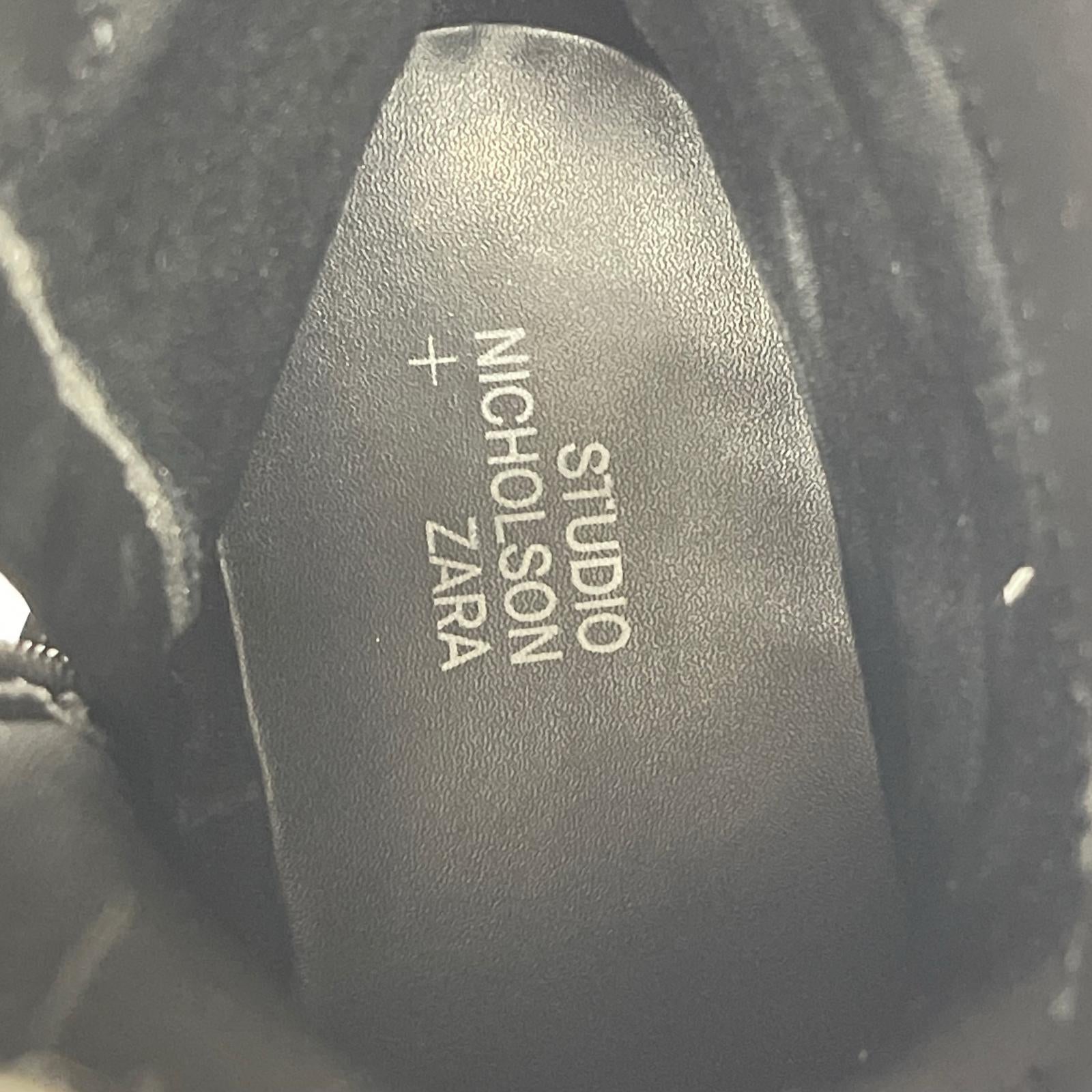 ブーツ ×ZARA サイドジップ Vibramソール 黒 (42)