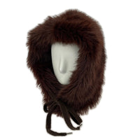 その他帽子 KIJIMA TAKAYUKI LONG FAUX FUR HOOD 茶